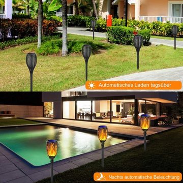 iceagle LED Solarleuchte Solarleuchten Garten - 6 Stück LED Solar Fackel Gartenfackeln