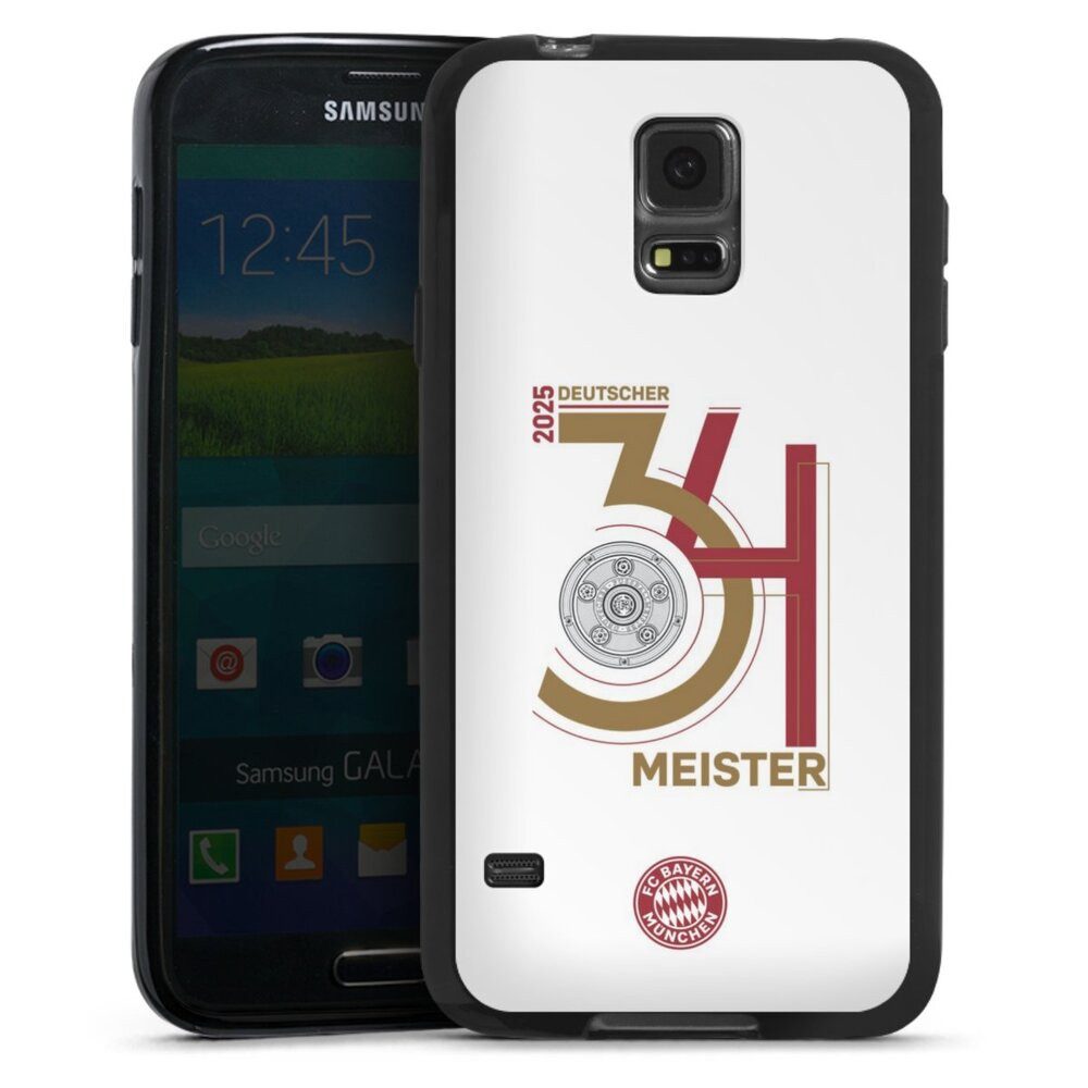 DeinDesign Handyhülle FC Bayern München Meister Offizielles Lizenzprodukt, Samsung Galaxy S5 Silikon Hülle Bumper Case Handy Schutzhülle