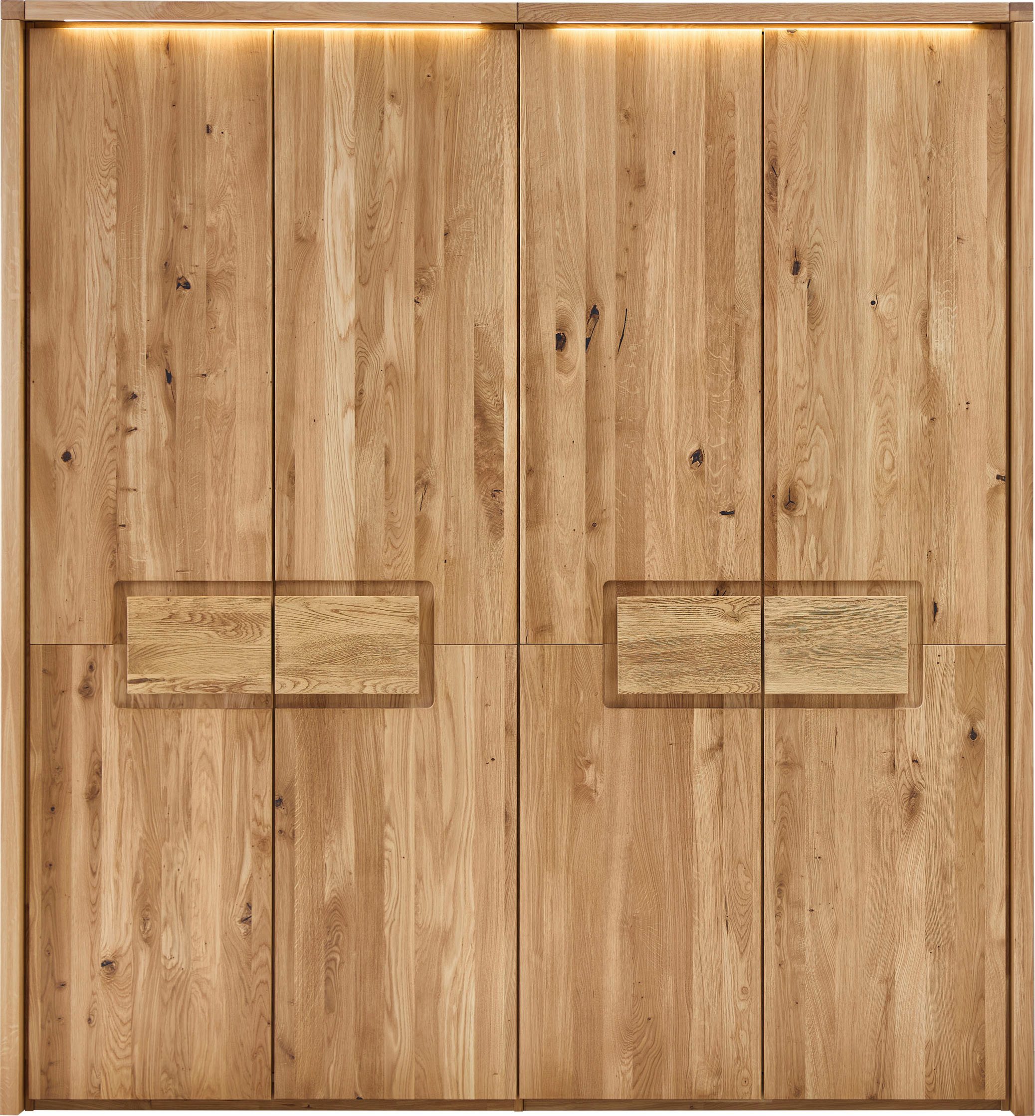 Home affaire Kleiderschrank Ambroise, aus Wildeiche, inkl. Passepartout Massivholz-Kleiderschrank, im 50 cm Raster planbar
