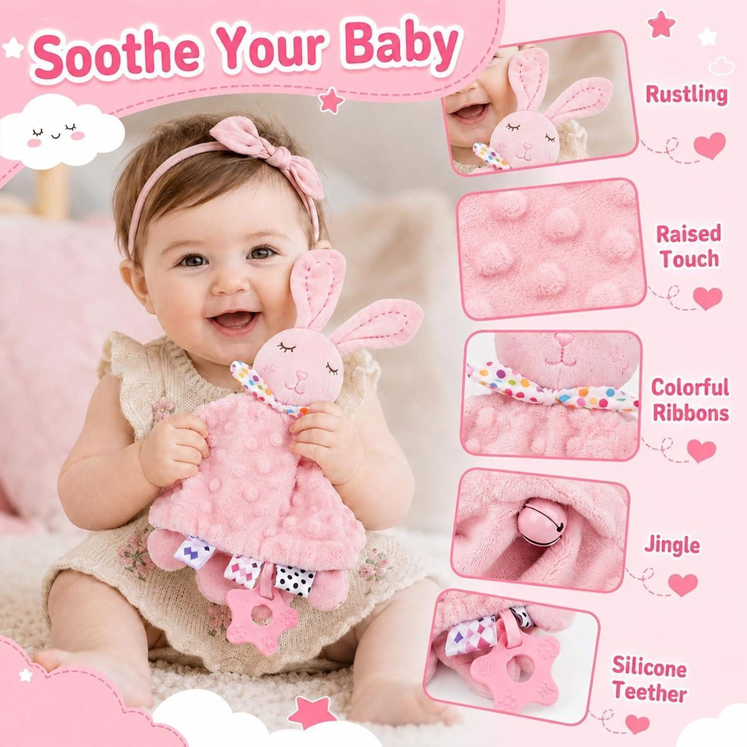 LuxusKollektion Geschenkbox Baby Geschenkset 9-teilig Hase Baumwollkorb – Bild 5 von 5