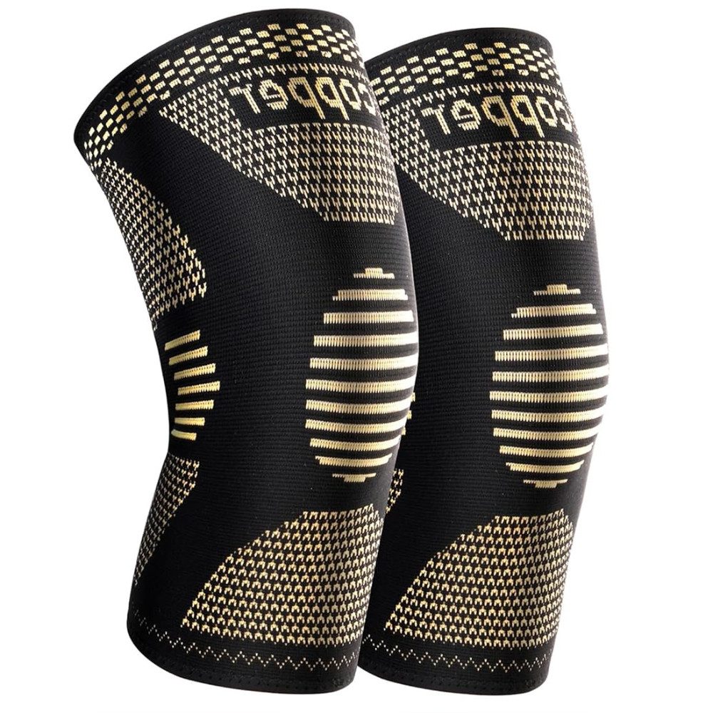 Blusmart Kniebandage Kniebandagen aus Kupfer, Unisex, 2er-Pack (Kniestütze, Bequem und atmungsaktiv), Kompressionsmanschette für Sport, Knieschmerzlinderung