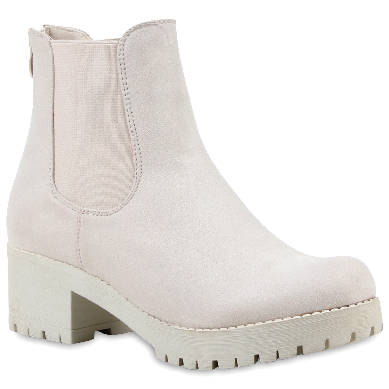 VAN HILL 79970 Chelseaboots Damen Chelsea Boots Blockabsatz Plateau Stiefel günstig online kaufen