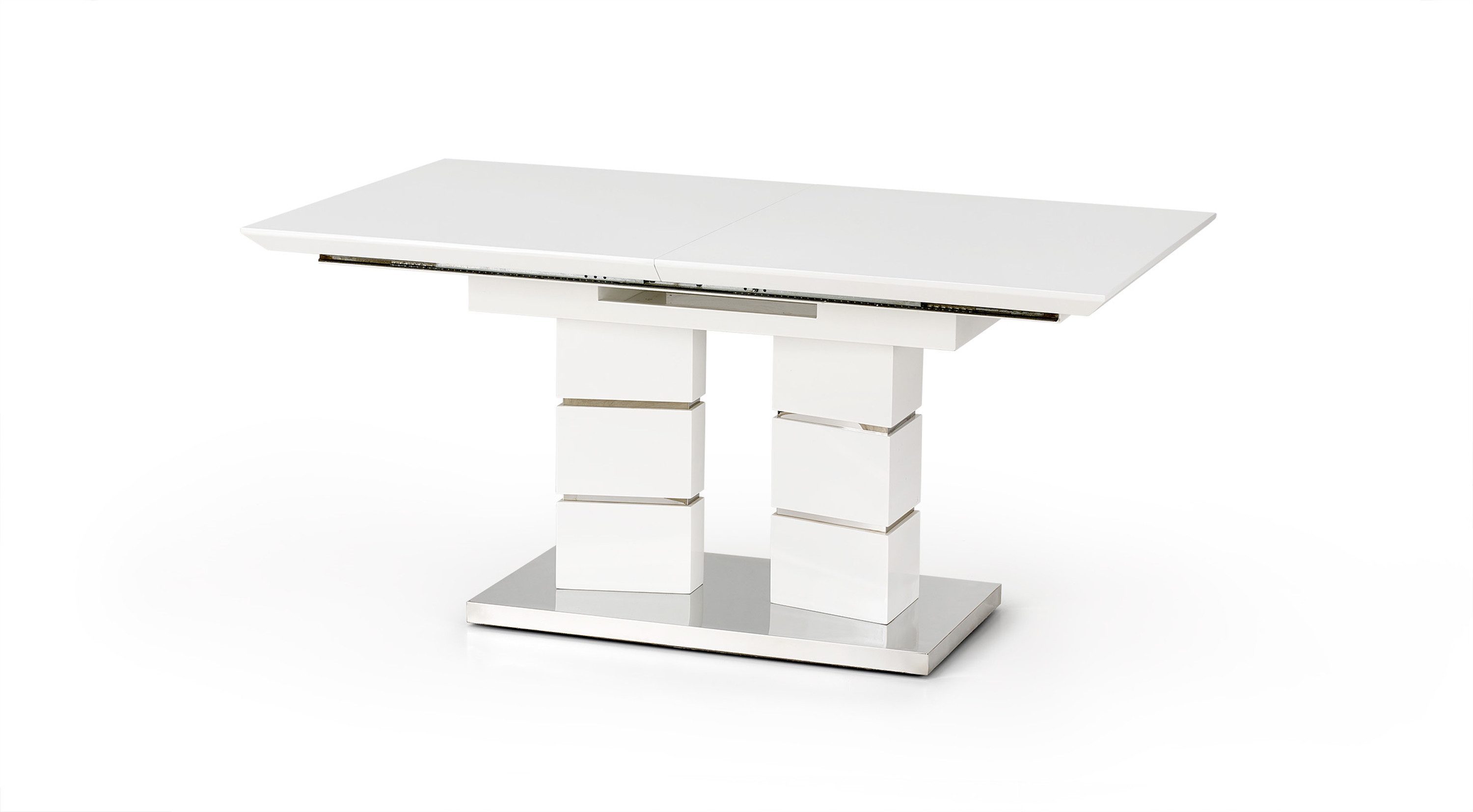 designimpex Esstisch Design Tisch HA-333 Weiß Hochglanz ausziehbar 160 bis 200 cm