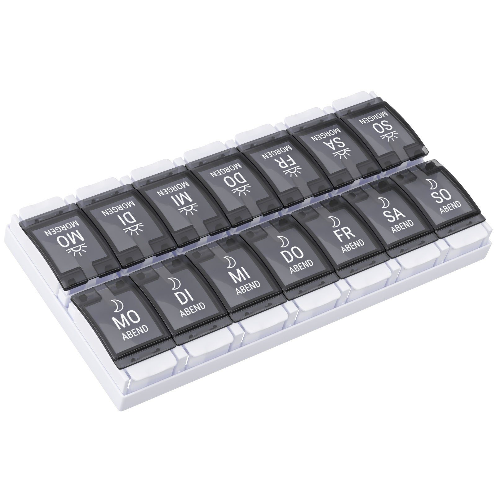 Wellgro Pillendose Tablettenbox 7 Tage je 2 Fächer pro Tag
