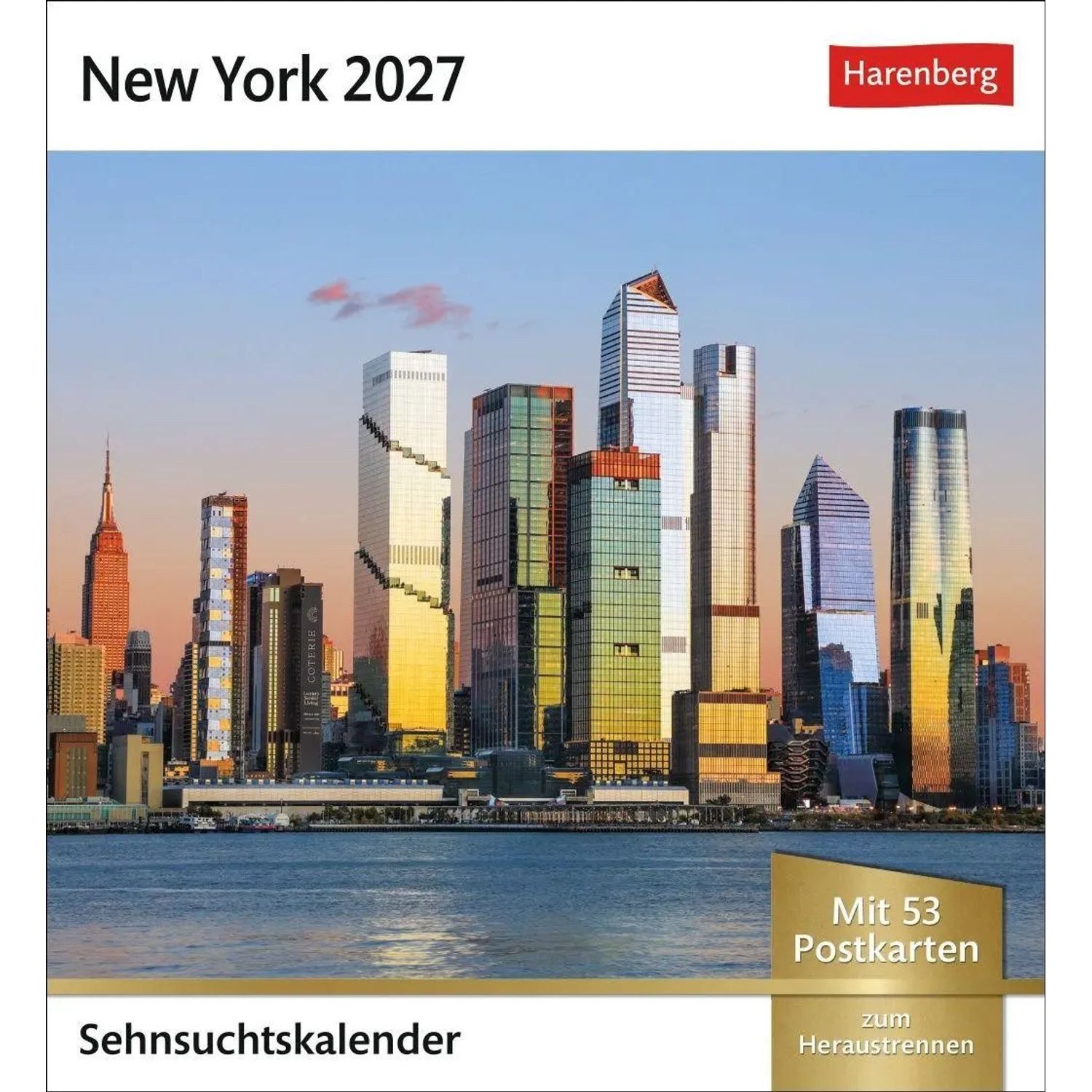 Harenberg Kalender Verlag Wandkalender New York Sehnsuchtskalender 2027 - Wochenkalender mit 53 Postkarten