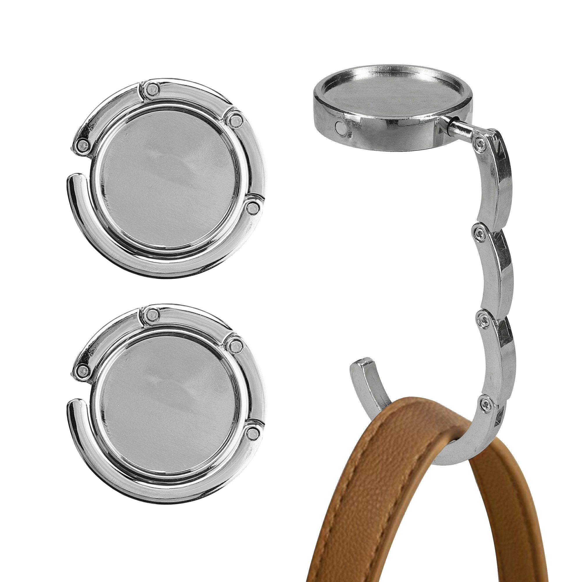 kwmobile Taschen-Halterung kwmobile Tisch Handtaschenhalter Haken, (2-tlg., 2x Faltbare Antirutsch Taschenhaken Halterung für Handtaschen)