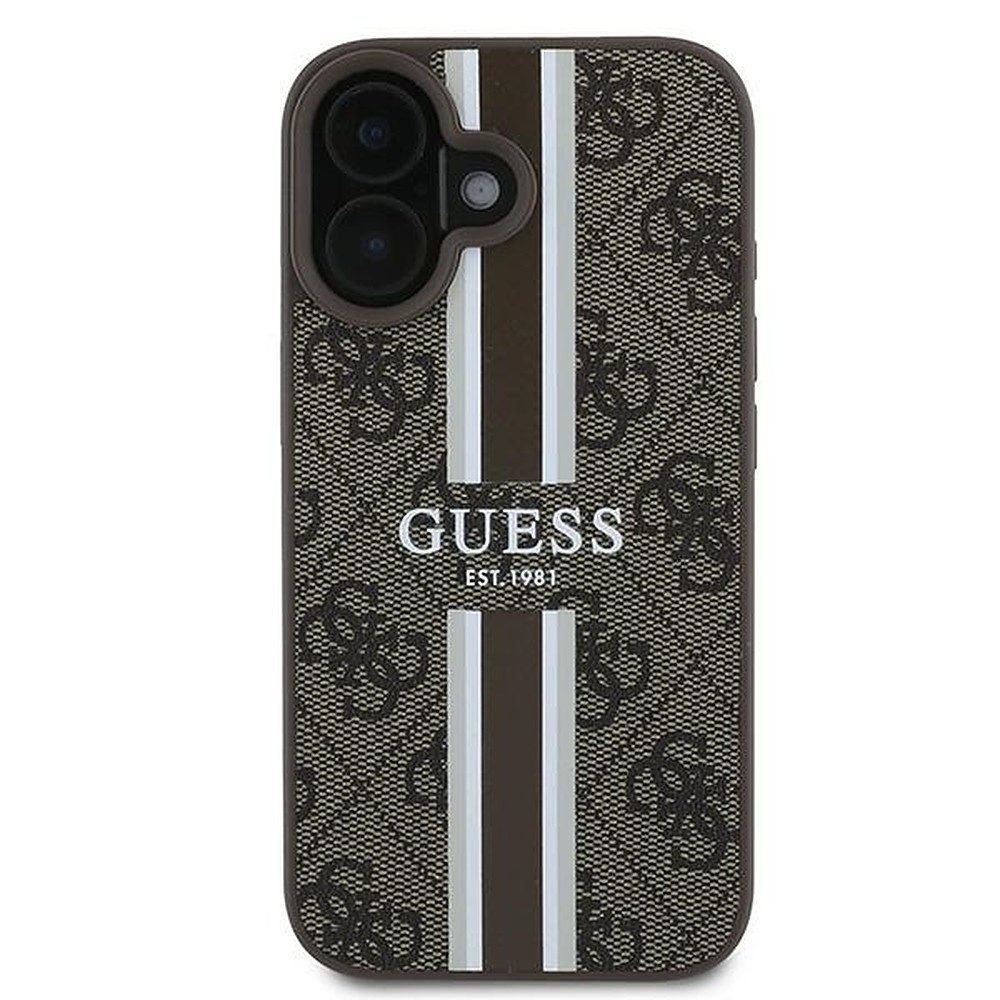 Guess Handyhülle Hartschale Kunstlederhülle Kantenschutz 6,7 Zoll, MagSafe-kompatibel, Kunstleder, Hartschale
