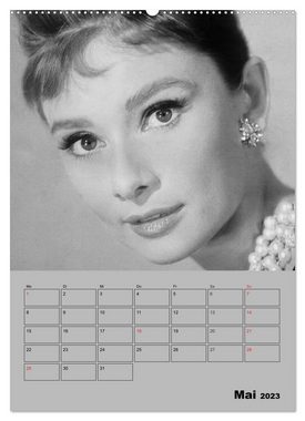 CALVENDO Wandkalender Hollywood-Diva. Audrey Hepburn (Premium, hochwertiger DIN A2 Wandkalender 2023, Kunstdruck in Hochglanz)