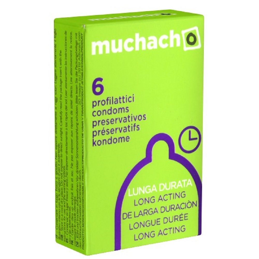 Muchacho Kondome Lunga Durata (Long Acting) Packung mit, 6 St., italienische Kondome für längeres Vergnügen