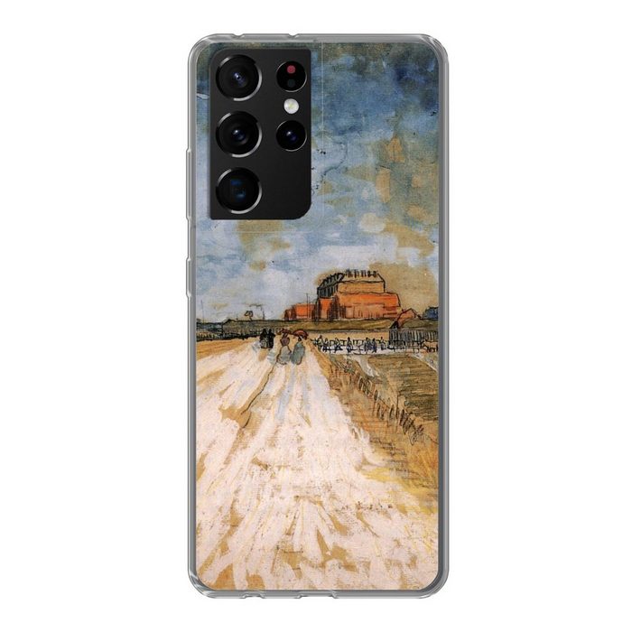 MuchoWow Handyhülle Straße entlang der Stadtmauern von Paris - Vincent van Gogh Phone Case Handyhülle Samsung Galaxy S21 Ultra Silikon Schutzhülle