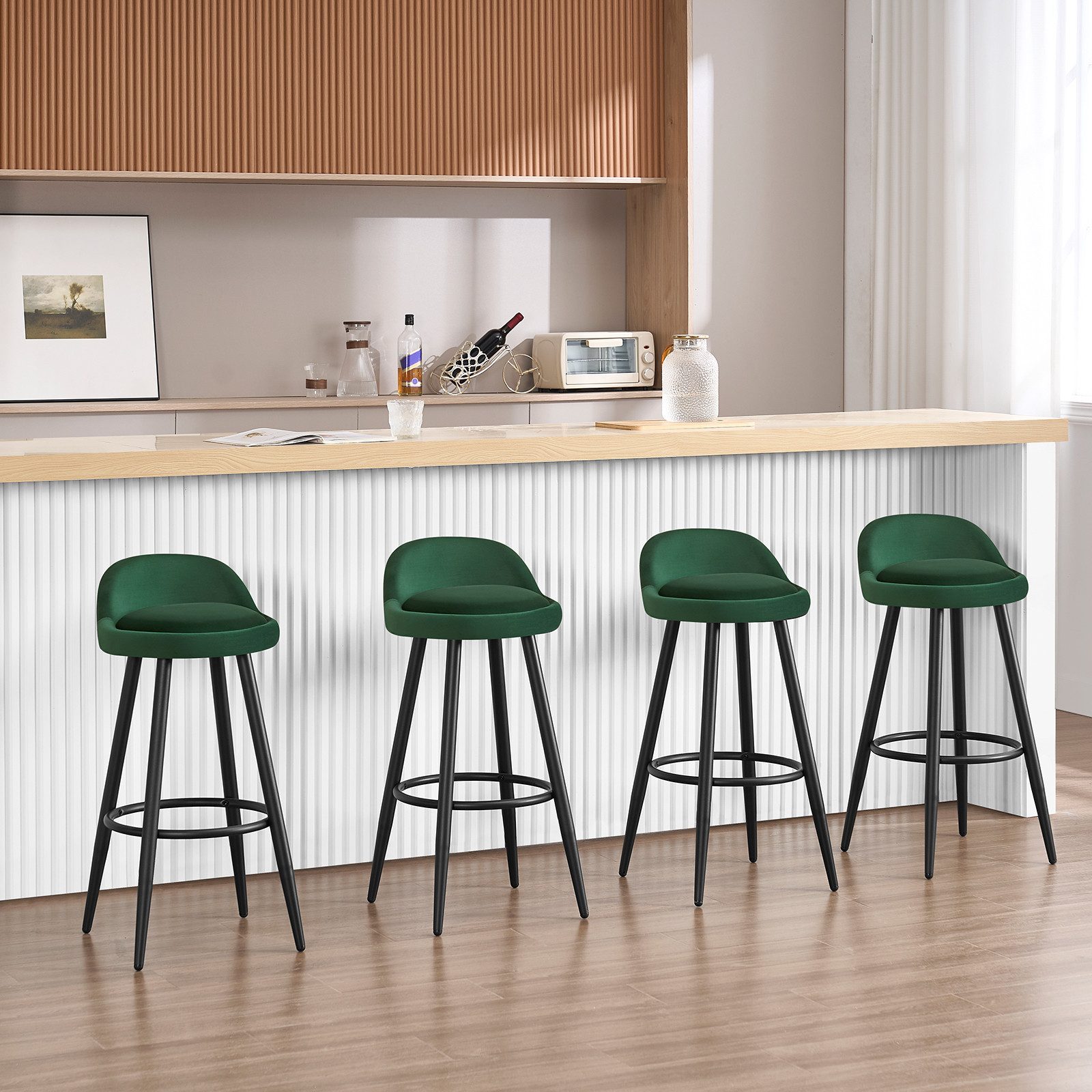 Woltu Barhocker (Set, 2 St), Barstühle mit Lehne, Belastbarkeit bis 150 kg