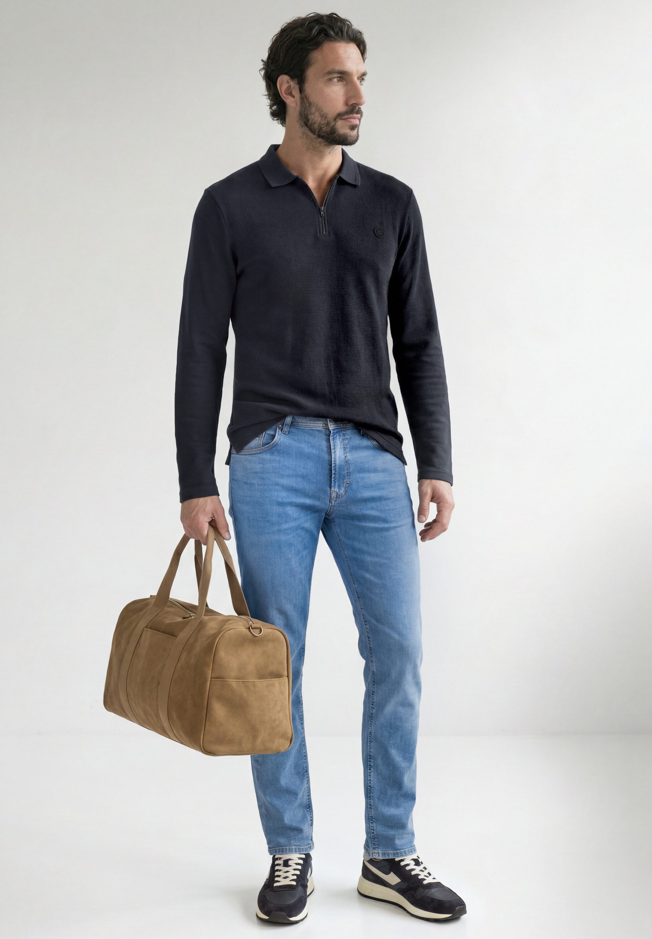 STREET ONE MEN Poloshirt aus Baumwolle mit Stretchante – Bild 3 von 5