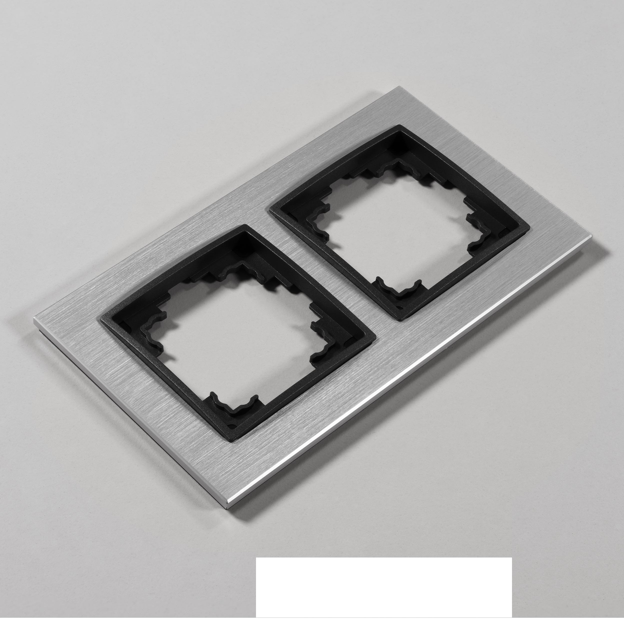 Lichtideen Schalter 2548 ABELKA ALU schwarz 2x Steckdose Steckanschluß 230Volt 16A (Taster, Schalter, Anennendose, Steckdose mit USB lieferbar)