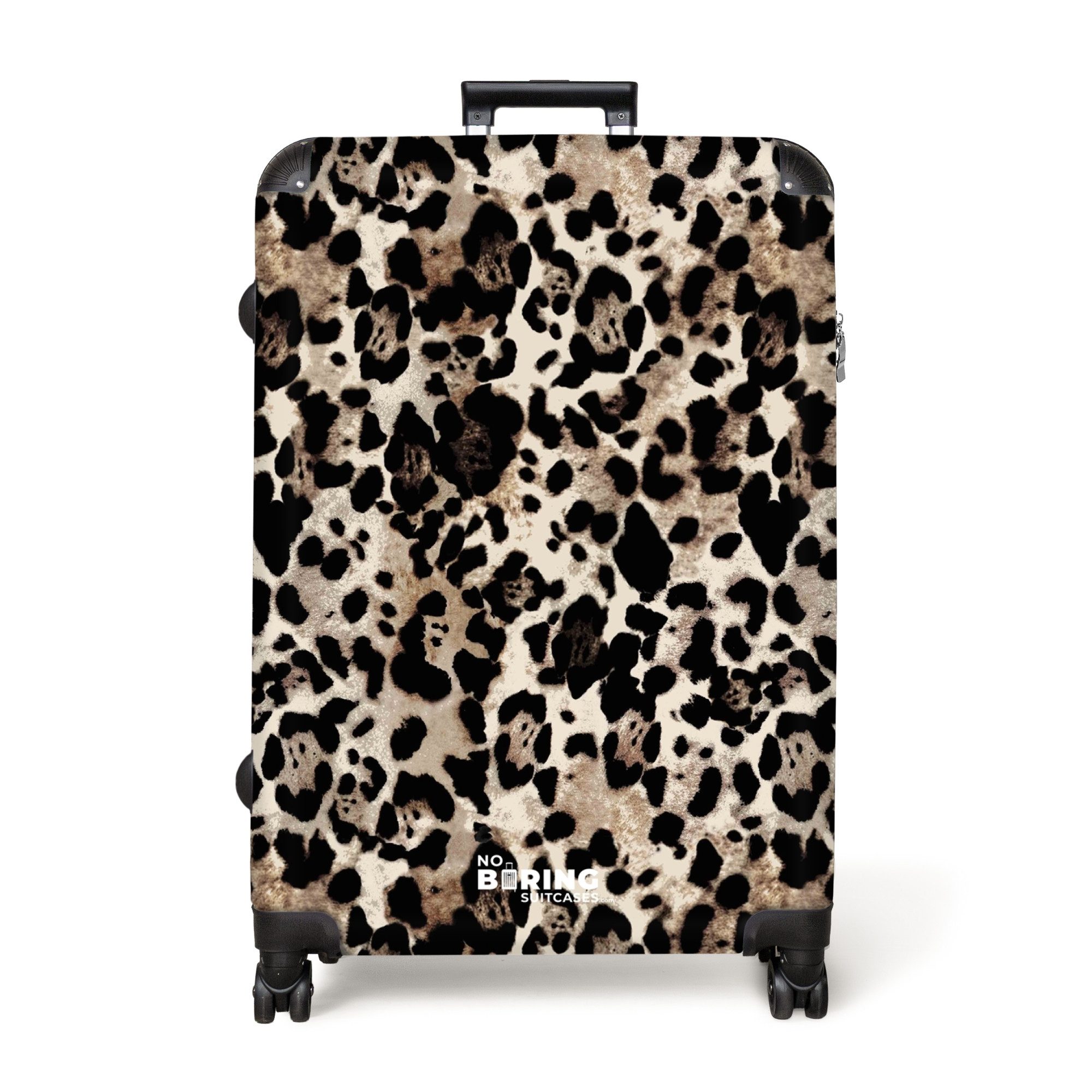 NoBoringSuitcases.com© Hartschalen-Trolley Pantherdruck - Beige - günstig online kaufen
