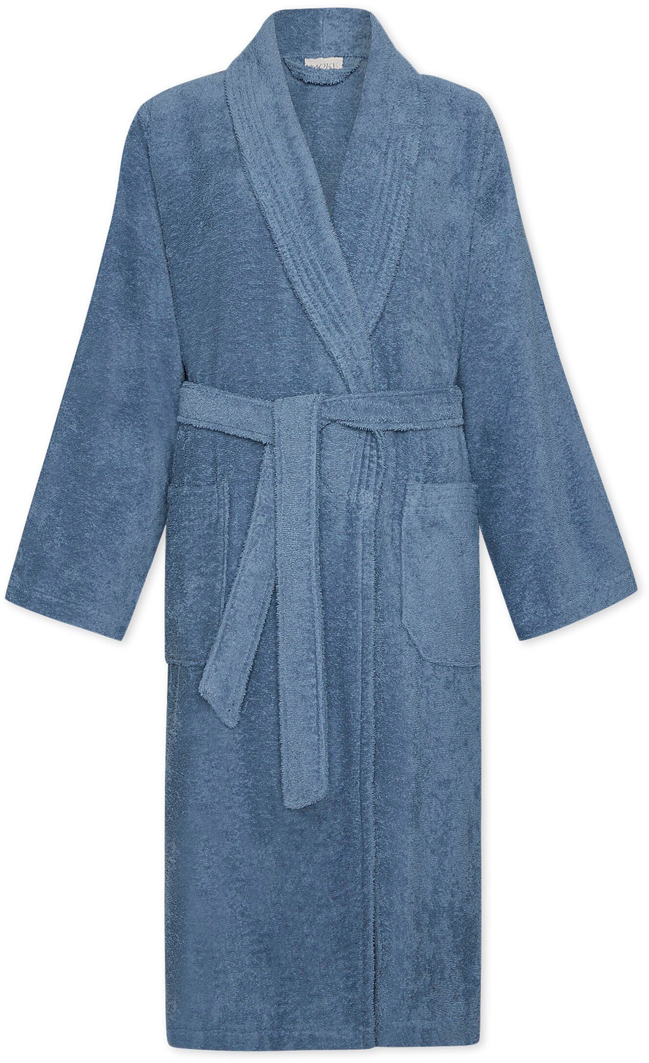 Möve Unisex-Bademantel Basic, Walkfrottier, Schalkragen, Gürtel, mit Schalkragen