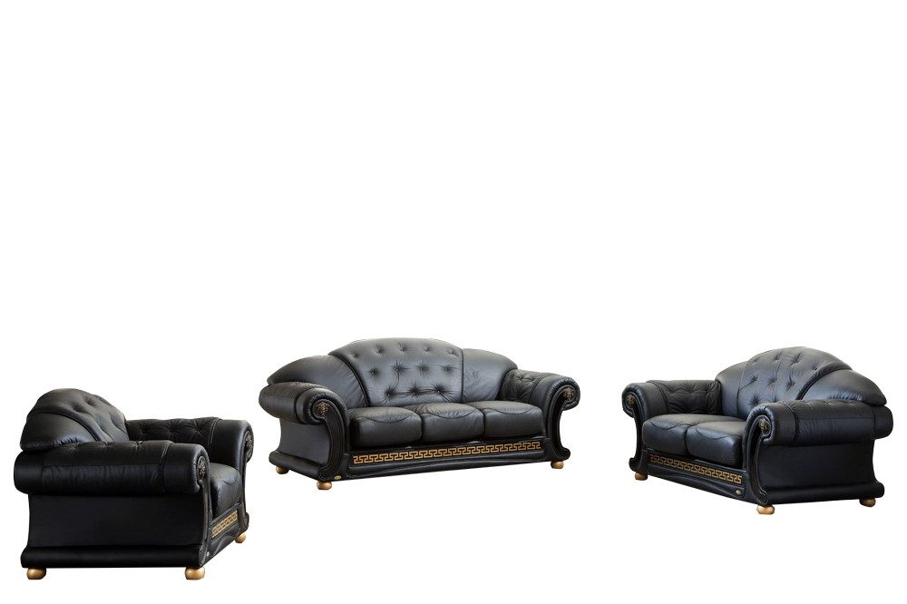 Salottini Polstergarnitur Chesterfield Oriental Leder Sofagarnitur 3/1/1 Polstergarnitur, (3-tlg)