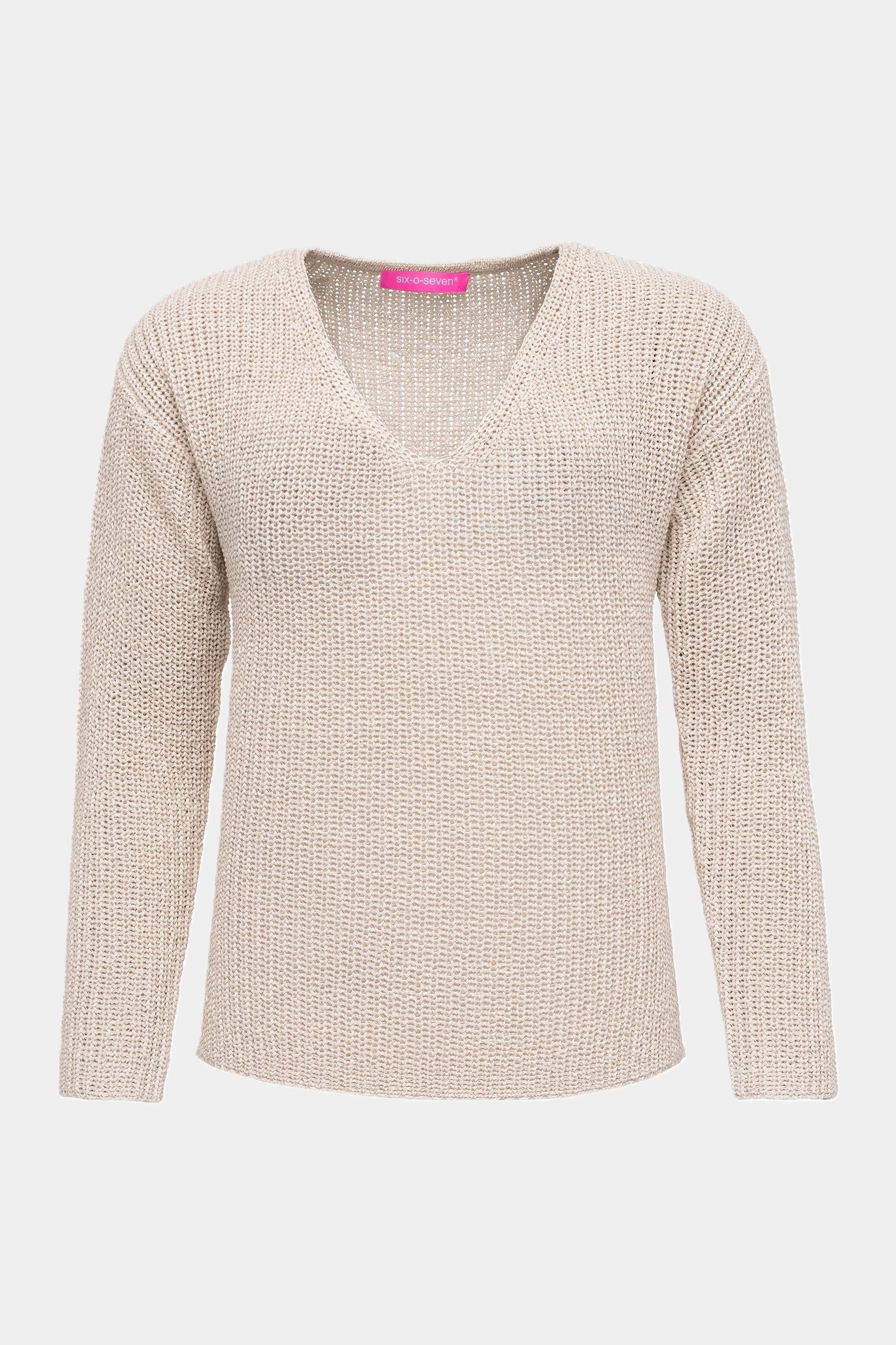 six-o-seven Strickpullover Six-o-Seven Baumwoll-Strickpullover mit V-Aussch günstig online kaufen