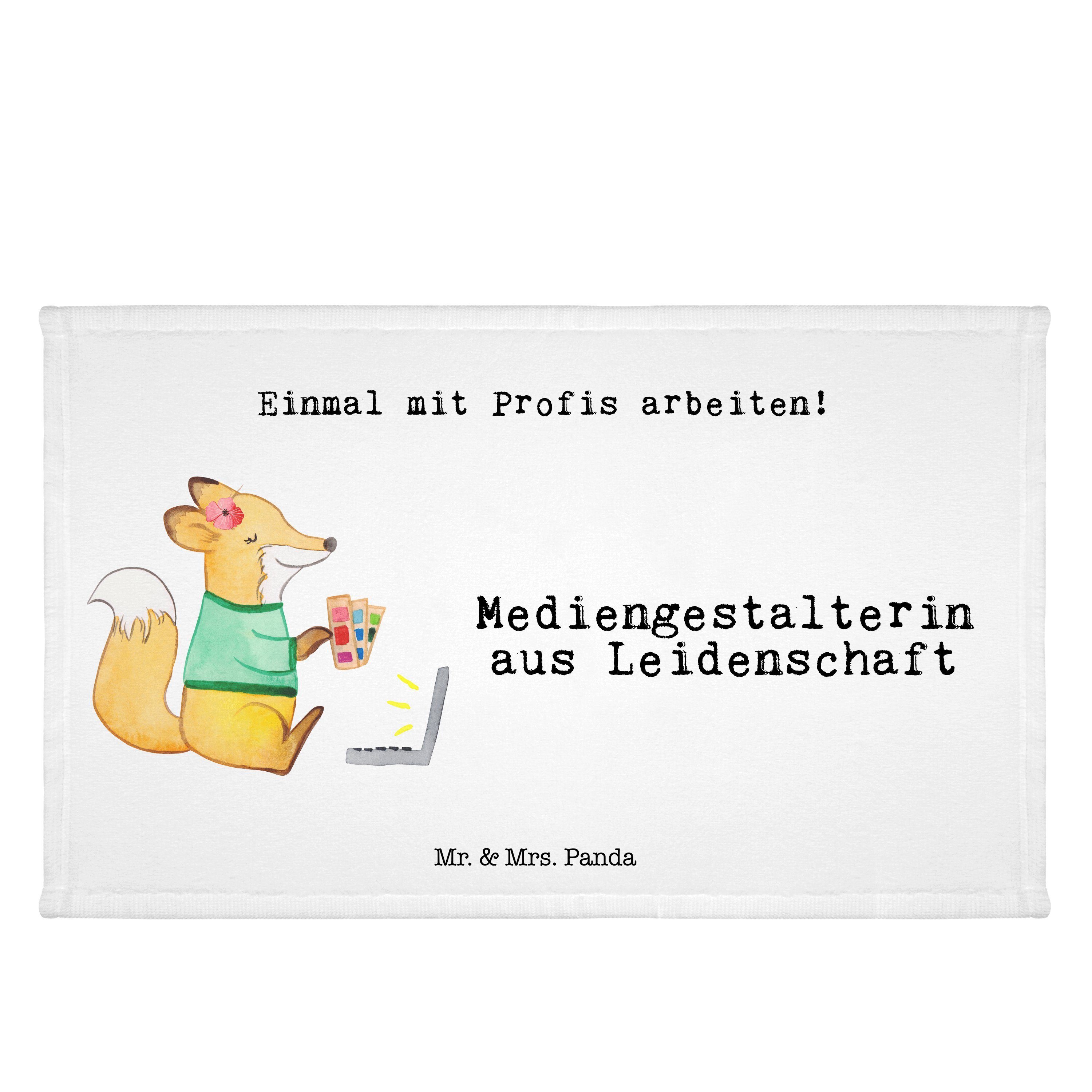 Mr. & Mrs. Panda Handtuch Mediengestalterin aus Leidenschaft - Weiß - Geschenk, Gästetuch, Graf, (1-St)