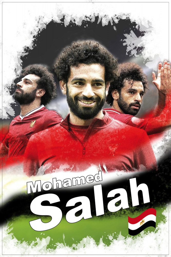 Poster FuÃŸball Kunstdruck Bild - Mohamed Salah, LFC (120 x 80 cm)