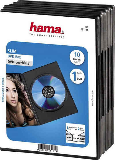 Hama DVD-Hülle DVD-Leerhülle Slim, 10er-Pack, Schwarz, Schutzhülle, Schutzcase