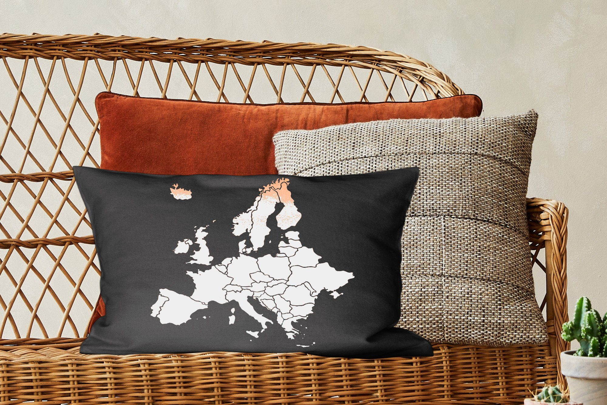 Rosa, mit Dekokissen - Zierkissen, Füllung, Dekoration, Dekokissen - Karte Europa Schlafzimmer Wohzimmer MuchoWow