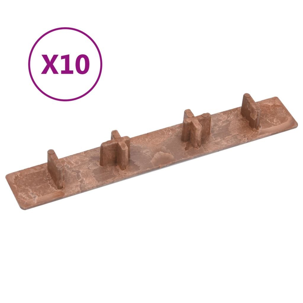 vidaXL Terrassendielen NA Endkappen für Terrassendielen 10 Stk Braun Kunststoff, BxL: je 15x2 cm