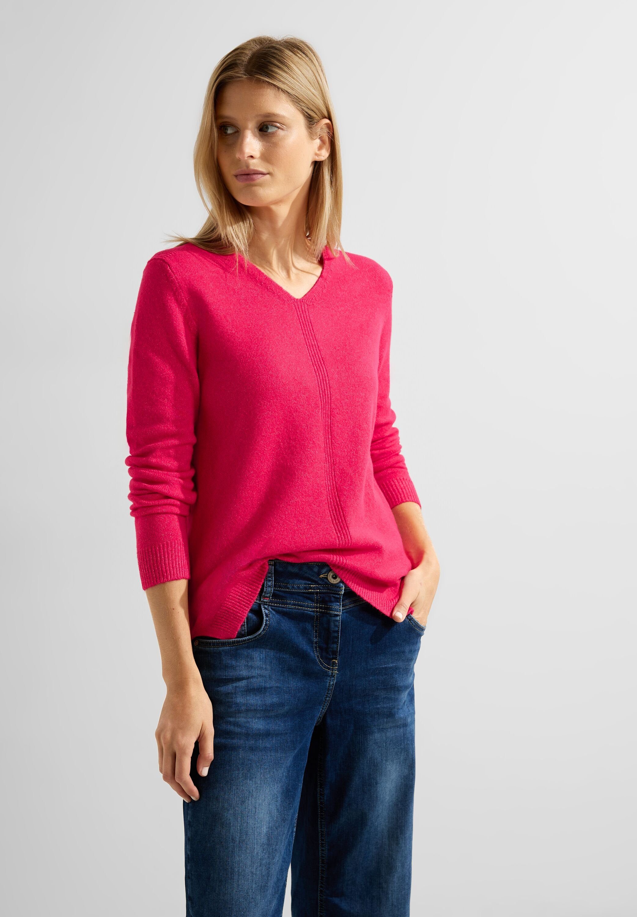 Cecil Strickpullover aus softem Materialmix cosy coral melange