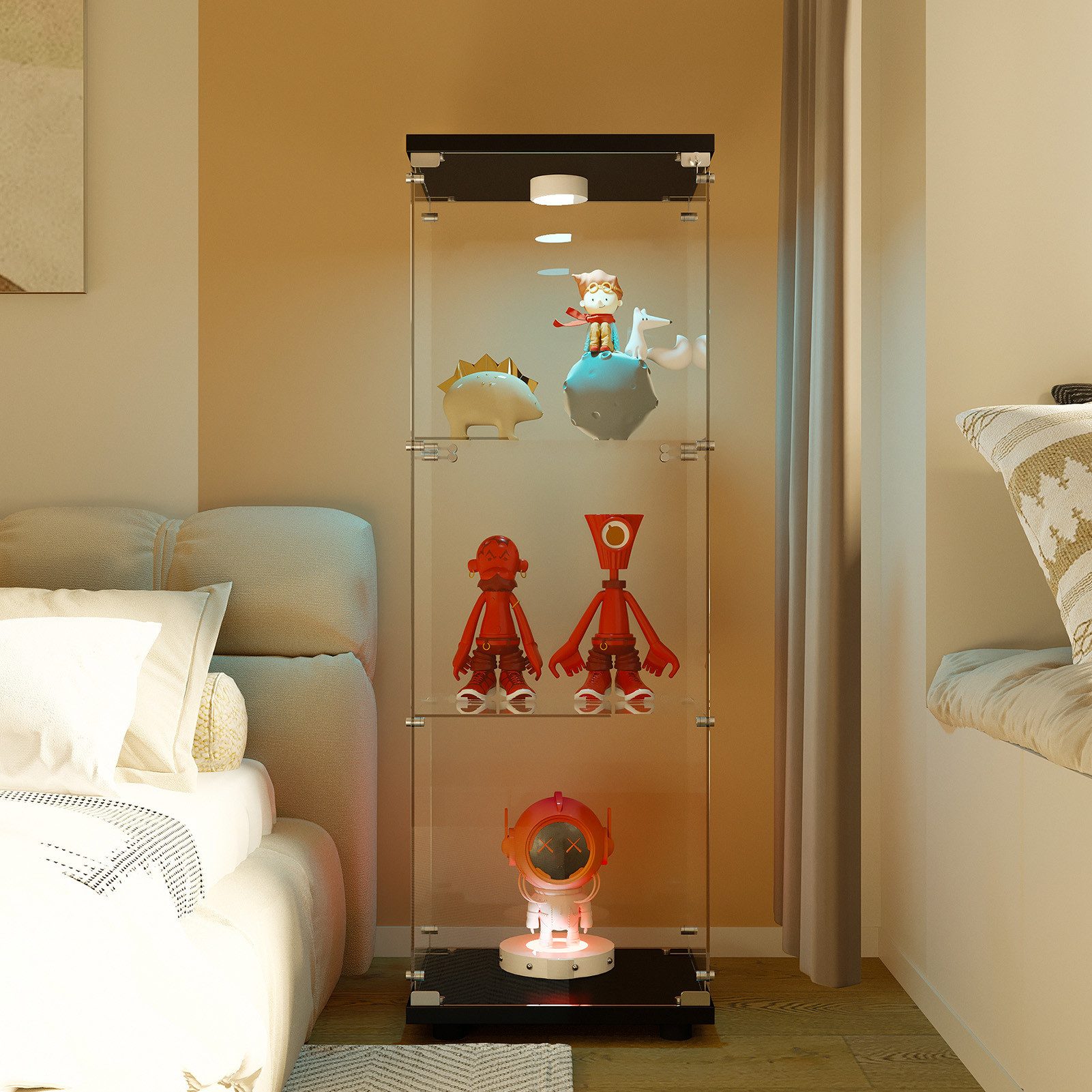 NMCXXO Glasvitrine Moderne Vitrine mit LED-Beleuchtung günstig online kaufen