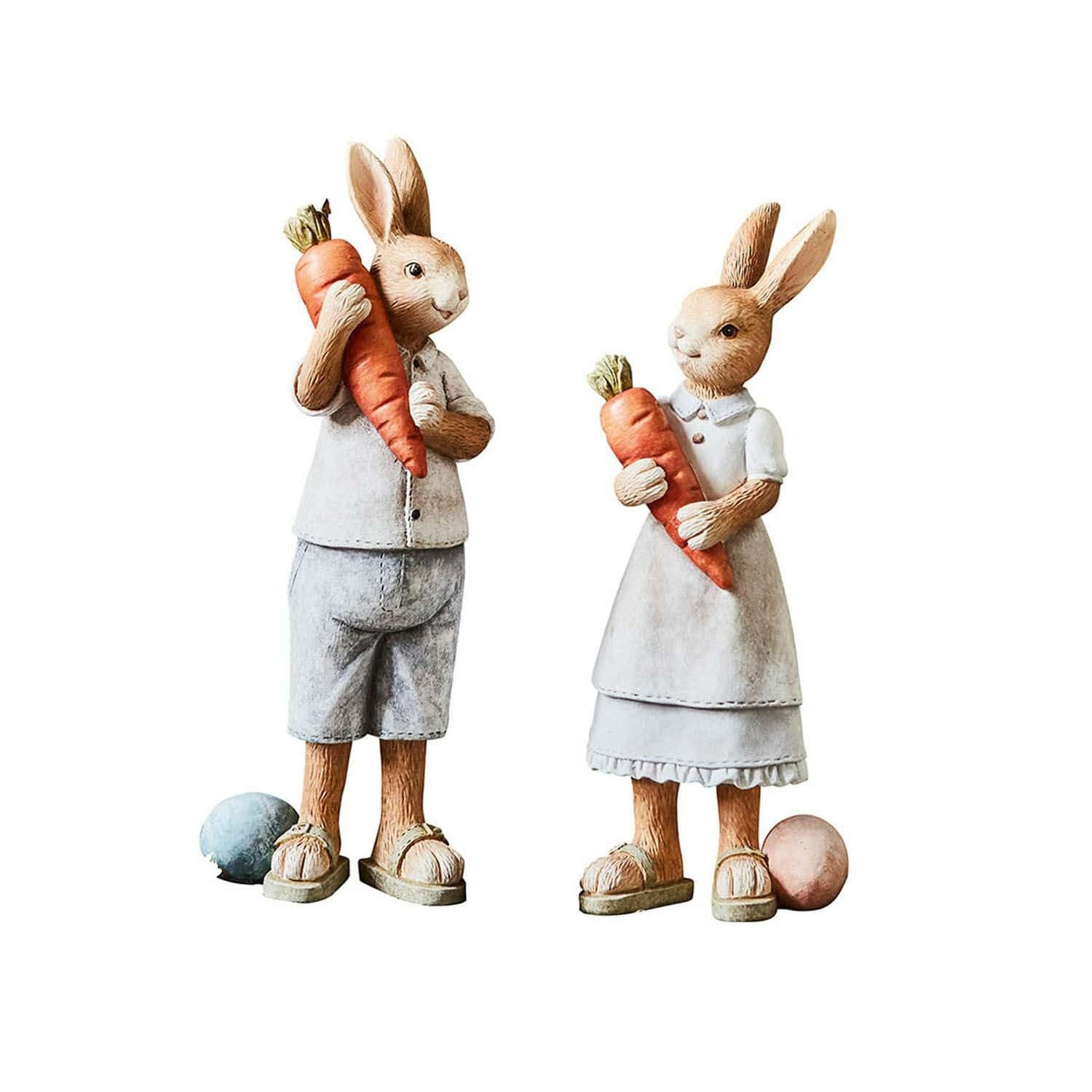 Osterfigur Hase 2er Set Gimont bunt