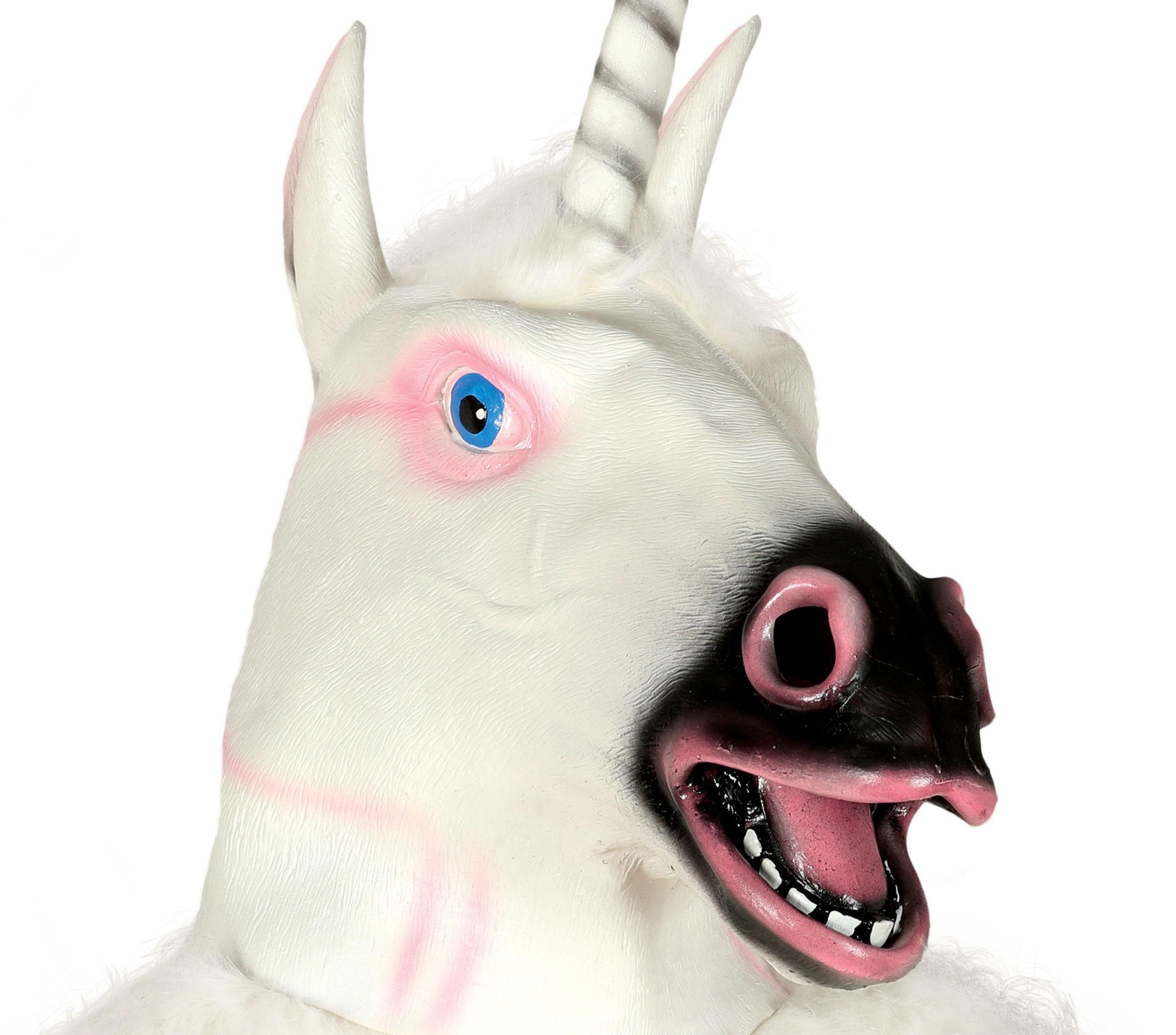 Fiestas Guirca Kostüm, Einzigartige Einhorn Latexmaske Produkt für magische Verwandlungen