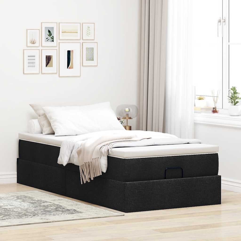 vidaXL Bett Ottoman-Bett mit Matratze Schwarz günstig online kaufen