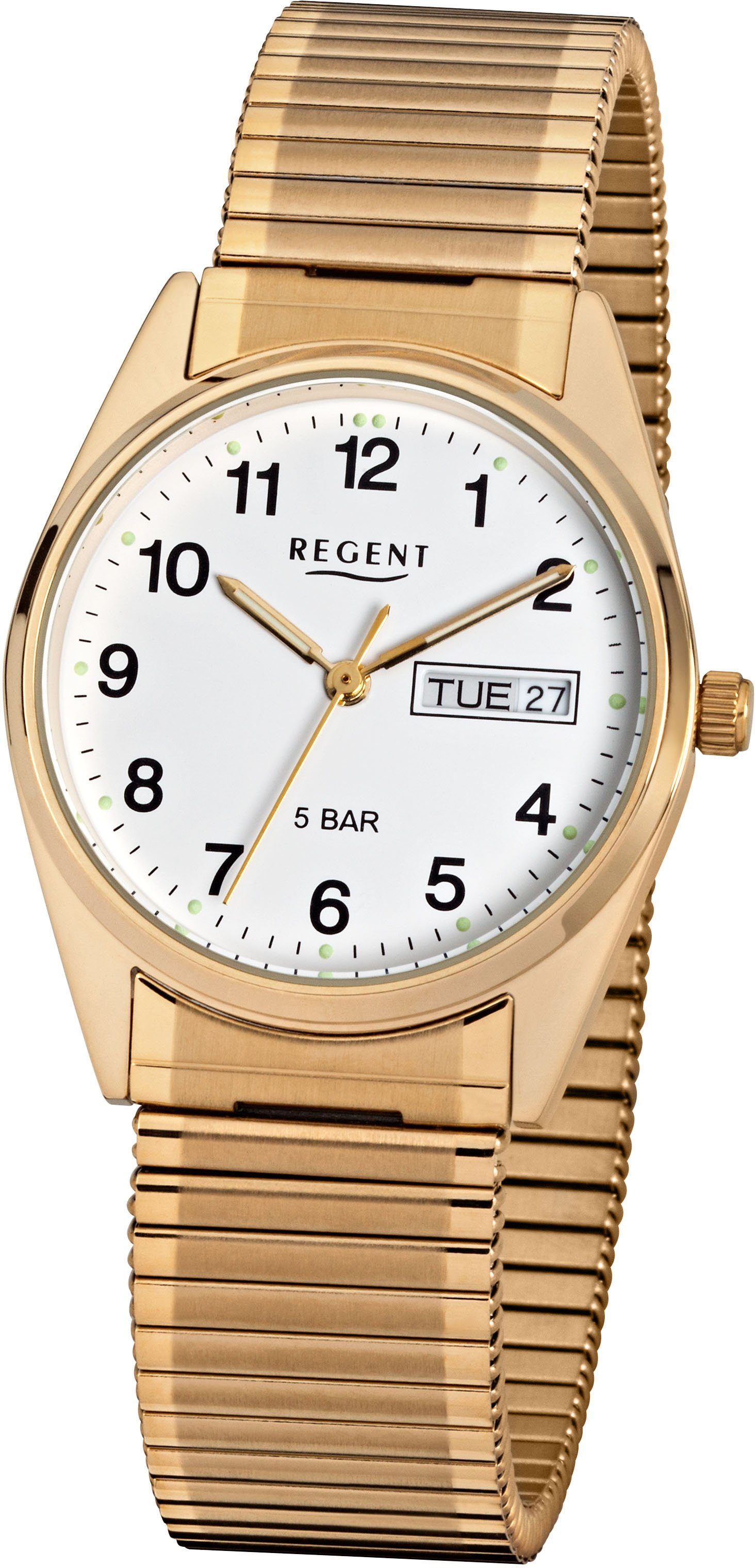 Regent Quarzuhr 1195.45.99, Armbanduhr, Herrenuhr, mit Zugband, Datum