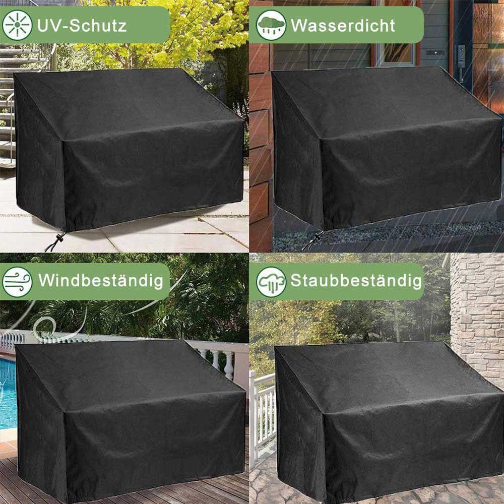 BTTO Gartenmöbel-Schutzhülle Abdeckung 2/3/4 Sitzabdeckung, Polyester-Gewebe, Wasserdichte, Sitzbankabdeckung für Innen Außenmöbel