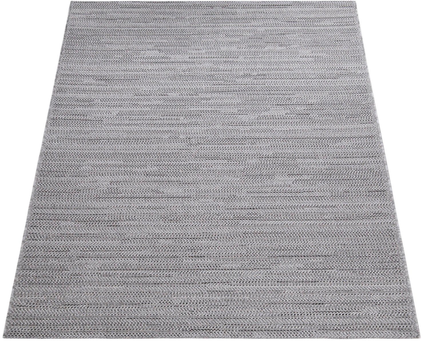 Teppich Waregem 625, Paco Home, rechteckig, Höhe: 4 mm, Flachgewebe, Sisal-Optik, meliert, Outdoor geeignet, Wohnzimmer grau | Kurzflor-Teppiche