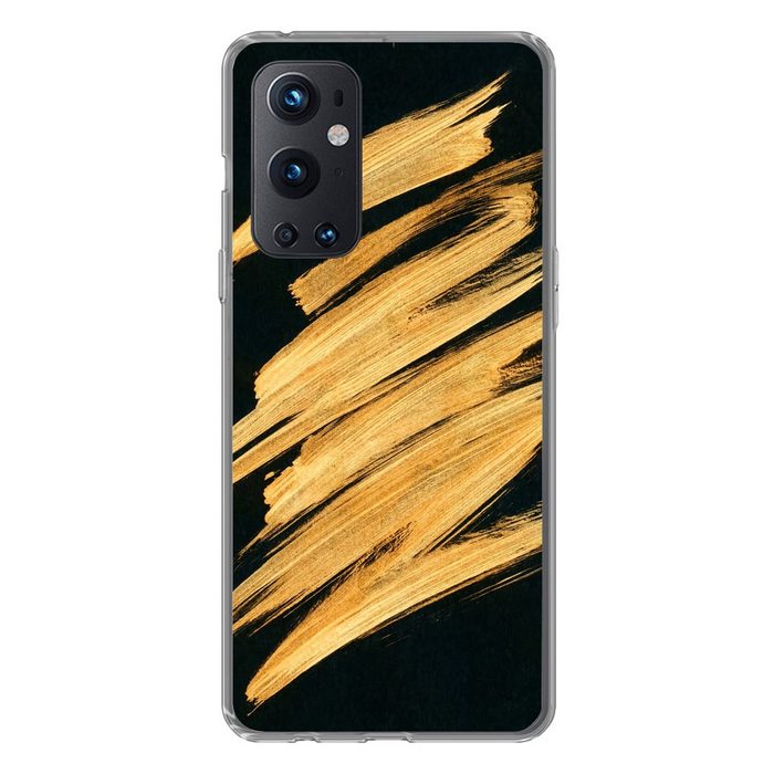 MuchoWow Handyhülle Gold - Farbe - Streifen - Luxus - Abstrakt Phone Case Handyhülle OnePlus 9 Pro Silikon Schutzhülle