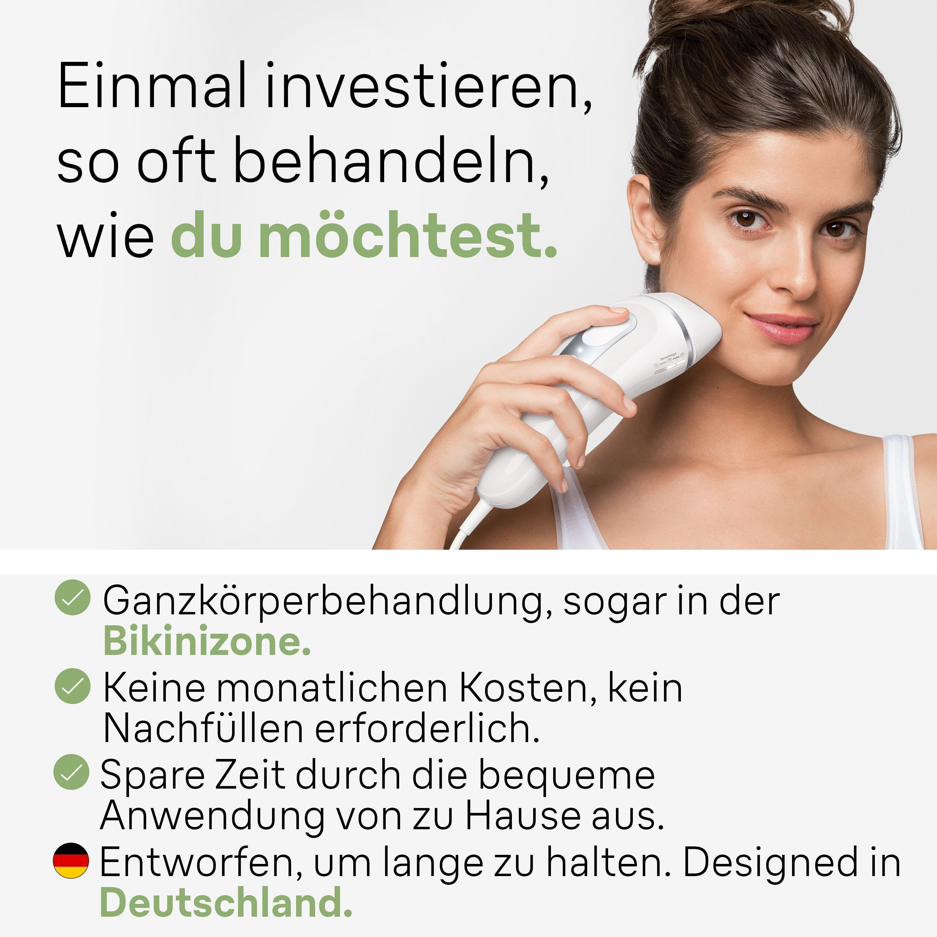 Braun IPL-Haarentferner Silk·expert Pro 3 PL3136, pro Minute bis zu 100 Lichtimpulse, 2 Aufsätze, Venus Rasierer, mit Aufbewahrungstasche