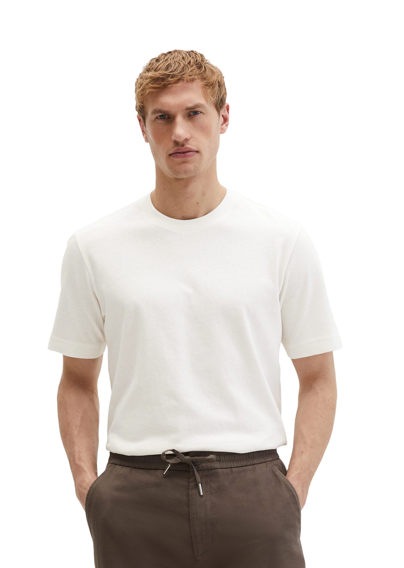 T-Shirt aus Baumwoll-Leinen-Mix