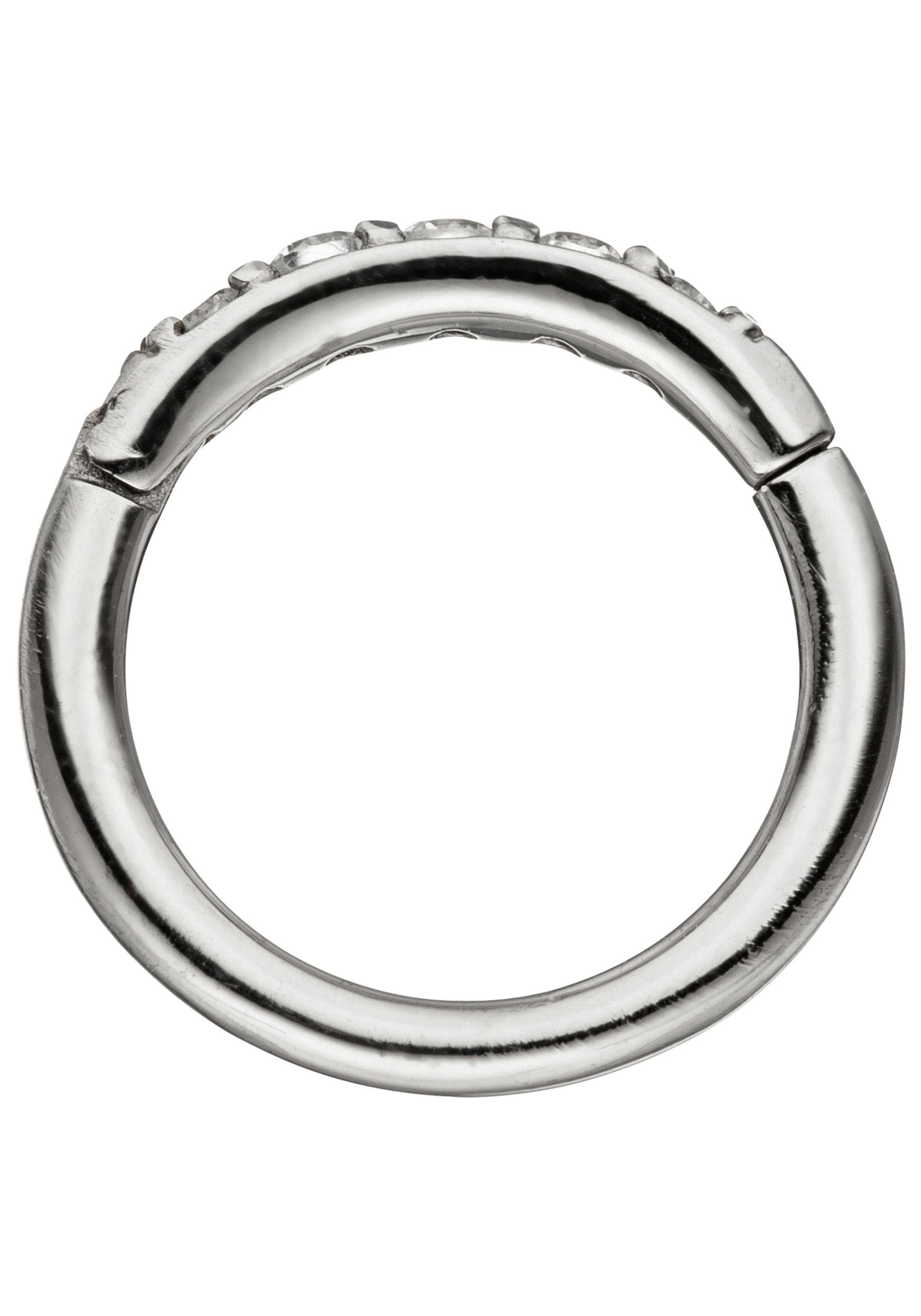 JOBO Nasenpiercing, Segmentring Edelstahl mit Kristallsteinen günstig online kaufen