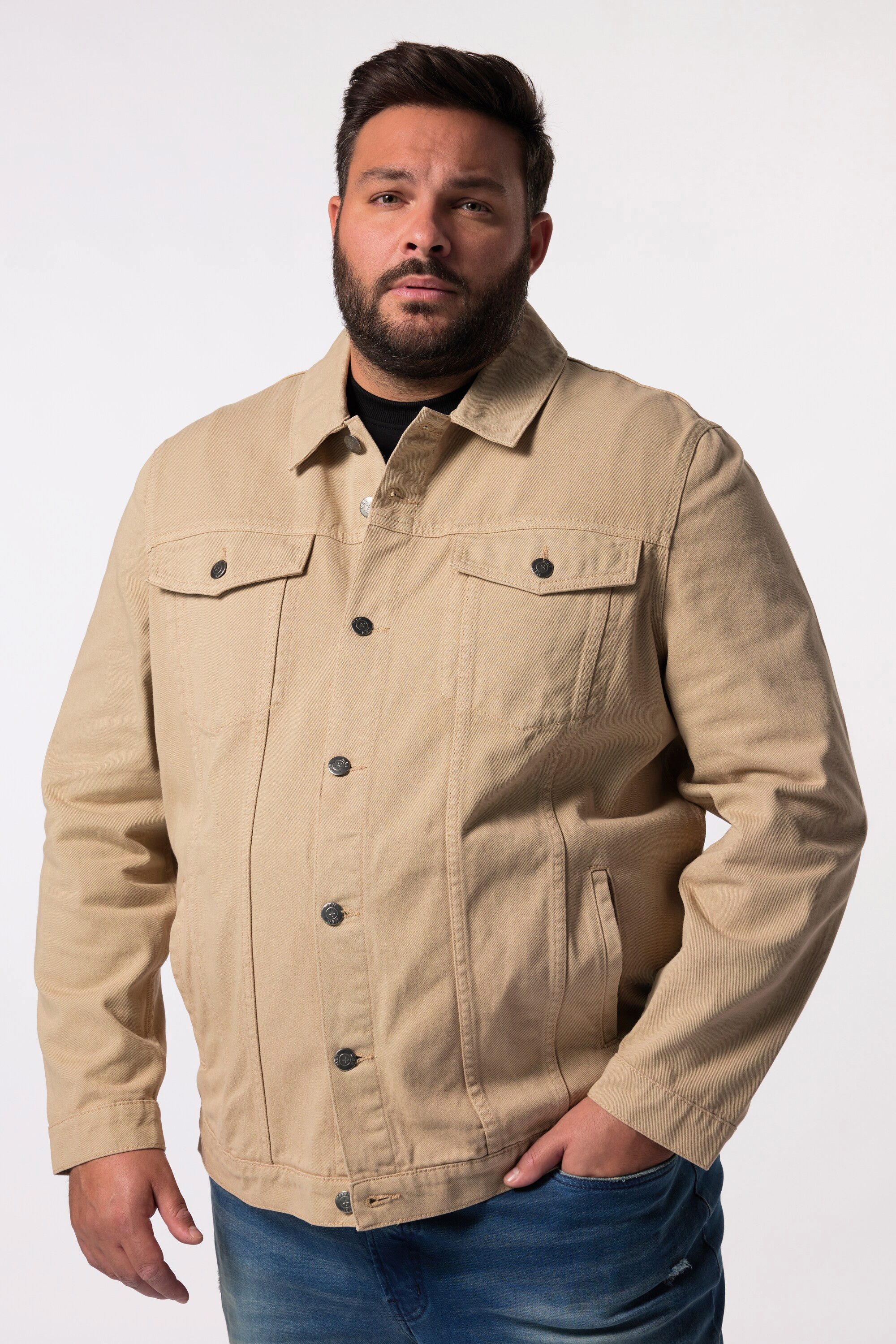 Men Plus Funktionsjacke Jeansjacke Colordenim Brusttaschen günstig online kaufen