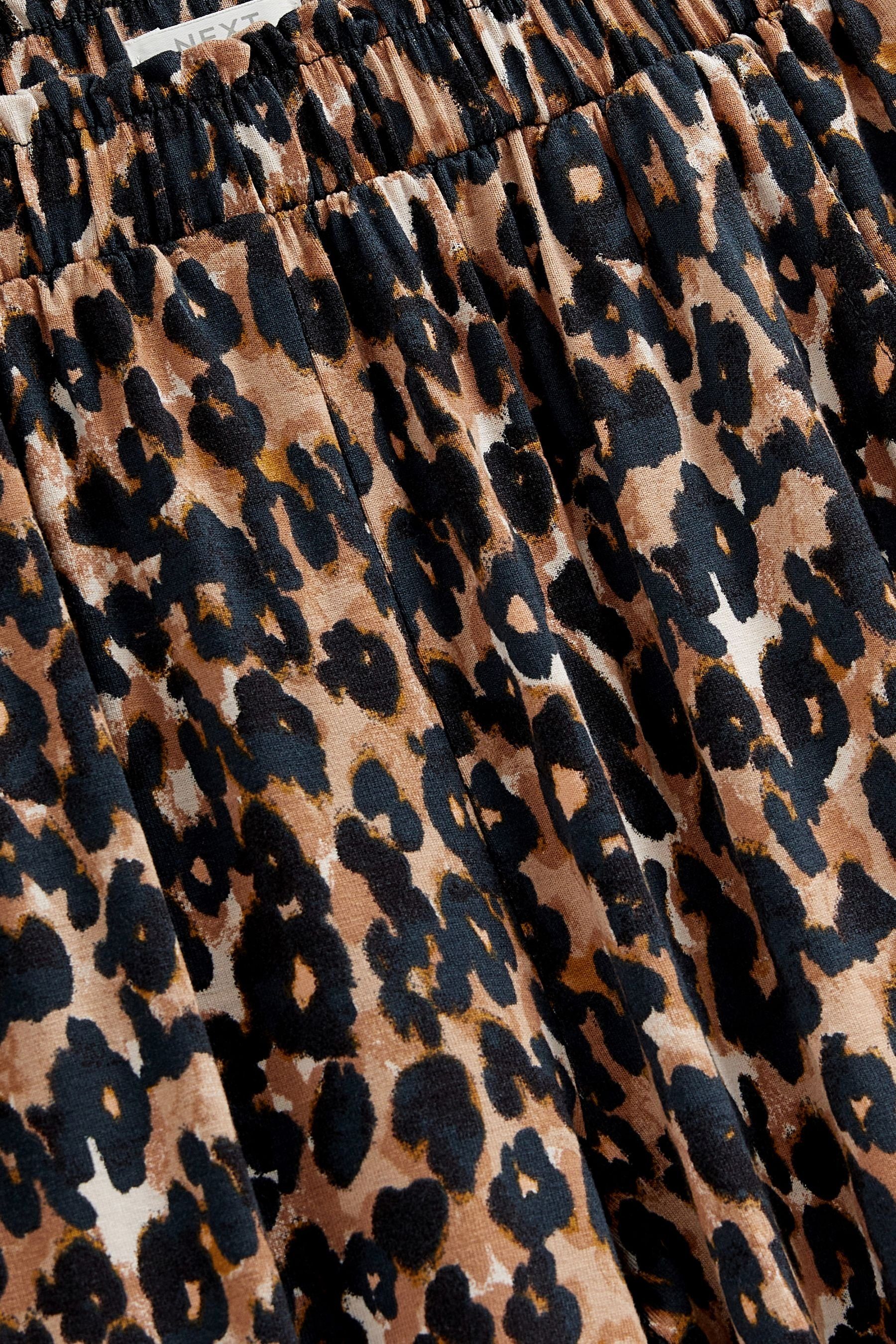 Next Stretch-Jersey Animal (1-tlg) Print Schlupfhose Tropenprint Hose mit aus