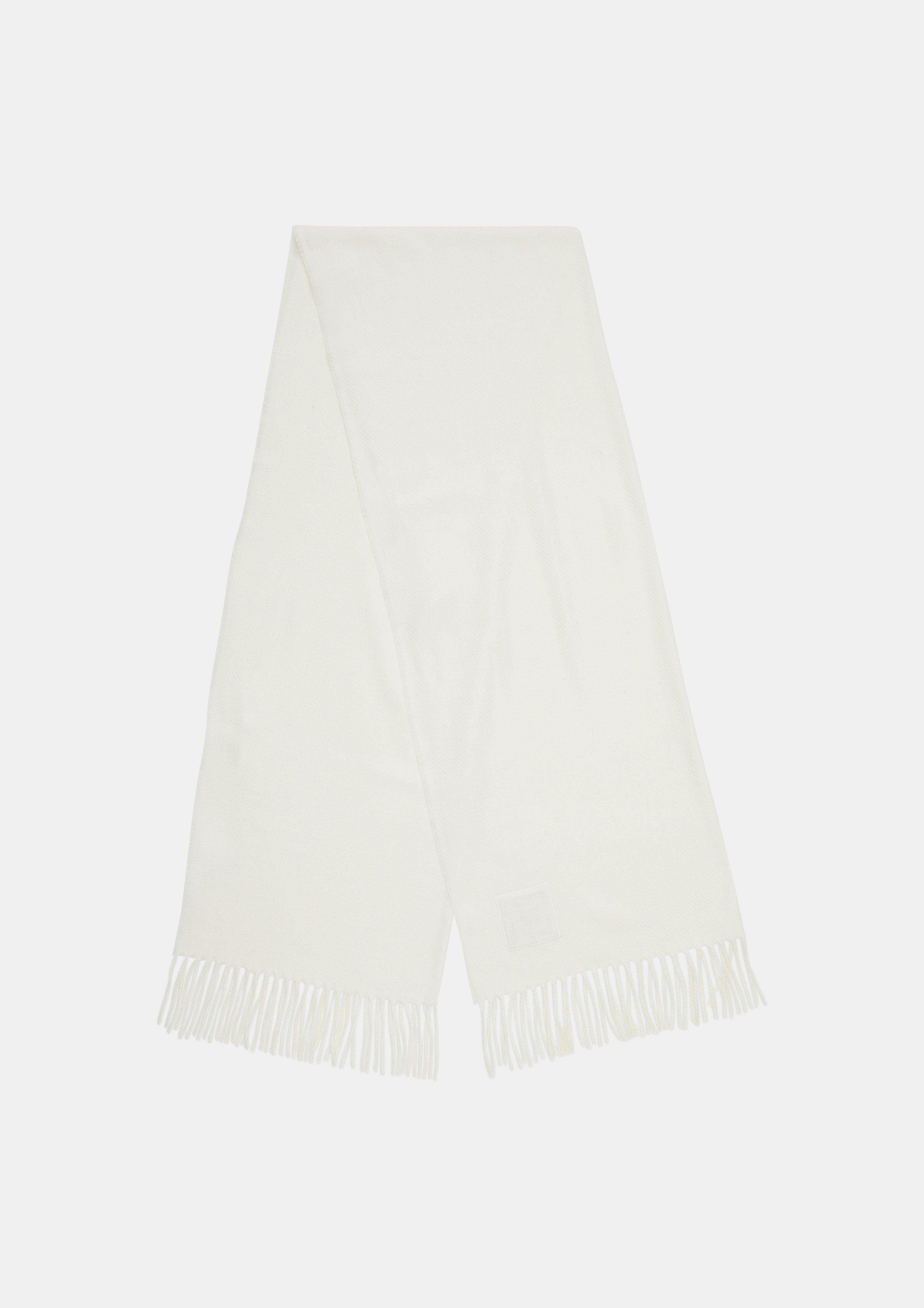 Comma Halstuch Schal aus Fransen weiß Wollmix