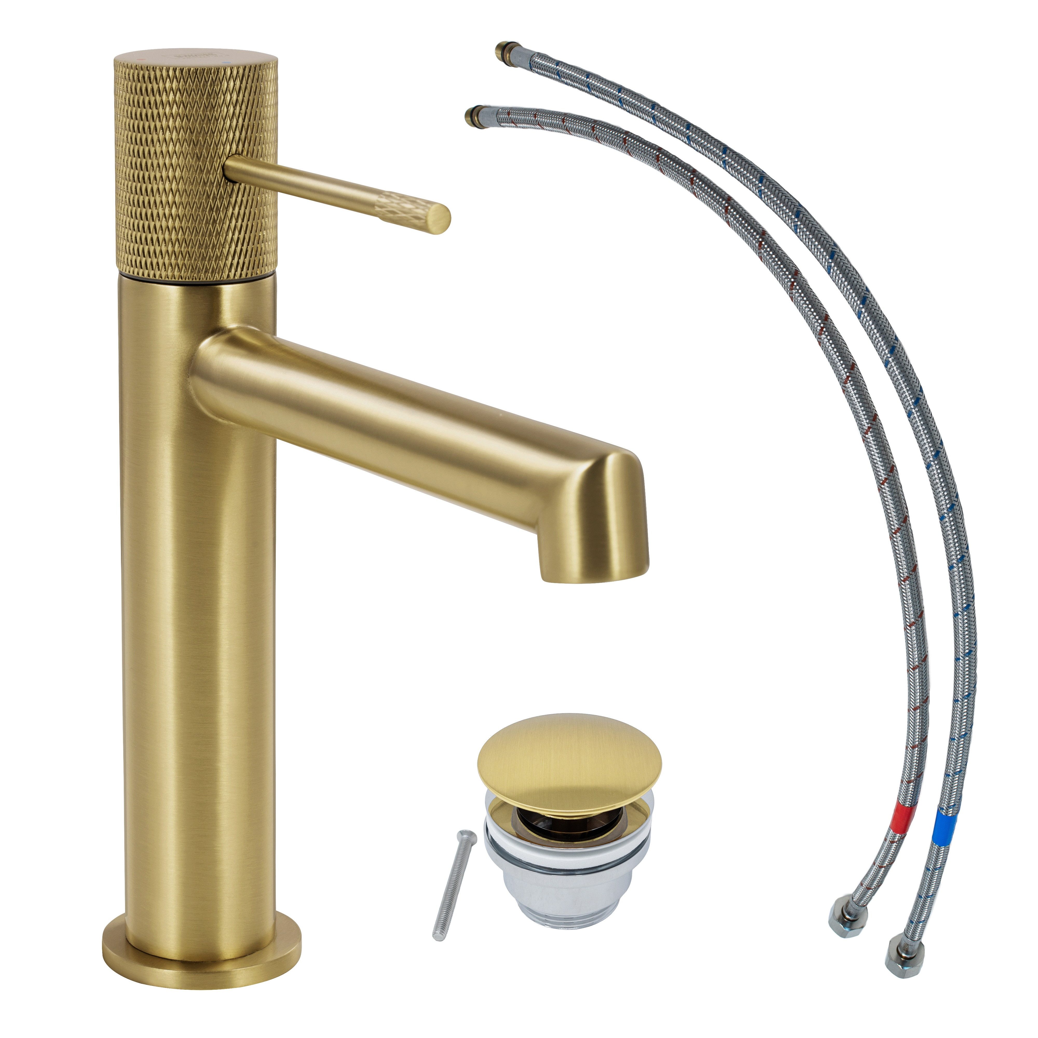 SCHÖNER WOHNEN-Kollektion Waschtischarmatur KADIA M Mattgold, geeignet für wandhängende Waschbecken in Ihrem Bad