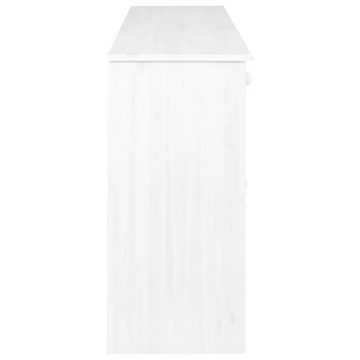vidaXL Sideboard Sideboard 6 Schubladen Weiß 113x35x73 cm Massivholz Kiefer (1 St)