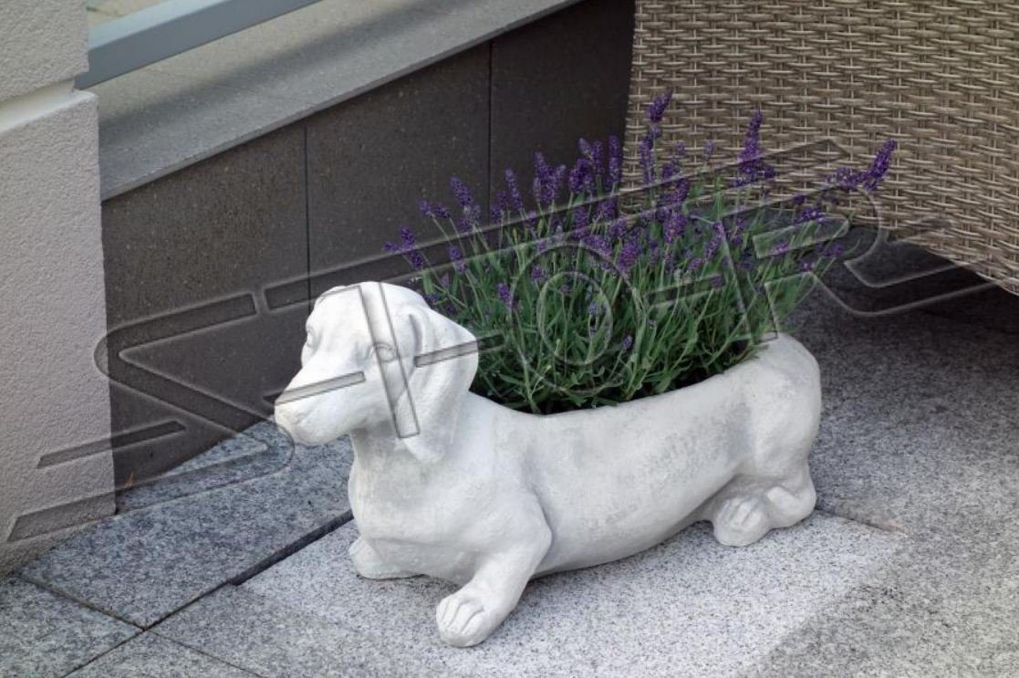JVmoebel Skulptur Pflanz Blumentöpfe Vasen Garten Figur Kübel Hund Blumenkübel