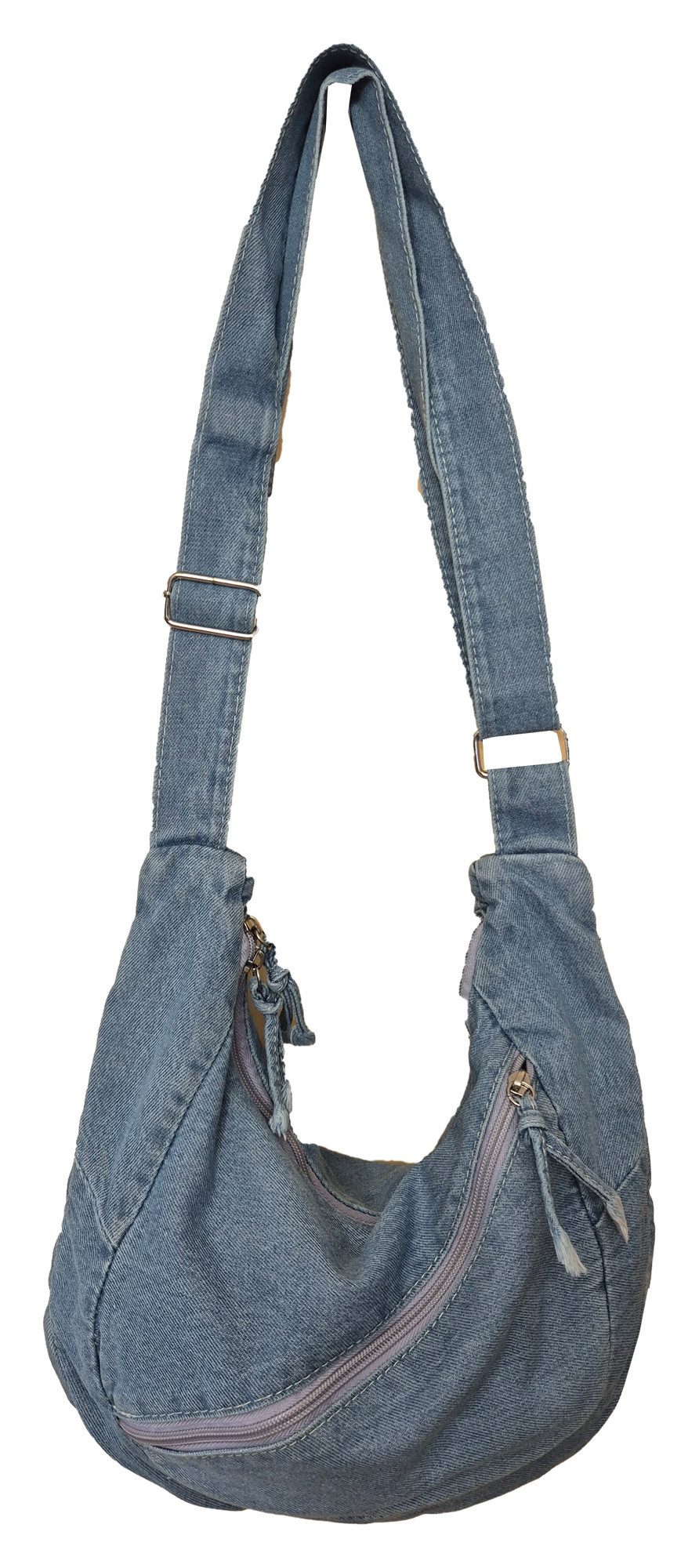Einkaufszauber Hobo Hobo Handtasche Echte Jeans Hellblau, aus echtem Denim Jeansstoff genäht