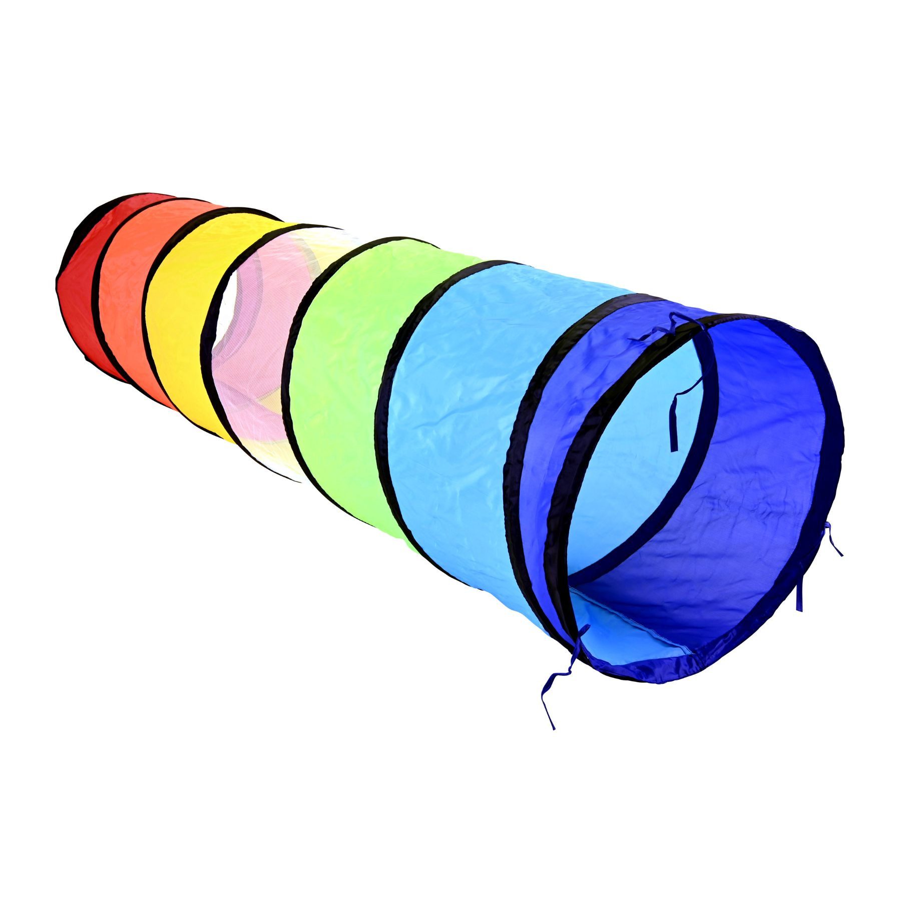 COFI 1453 Spieltunnel Regenbogen Kindertunnel Krabbeltunnel Bunt 180 cm