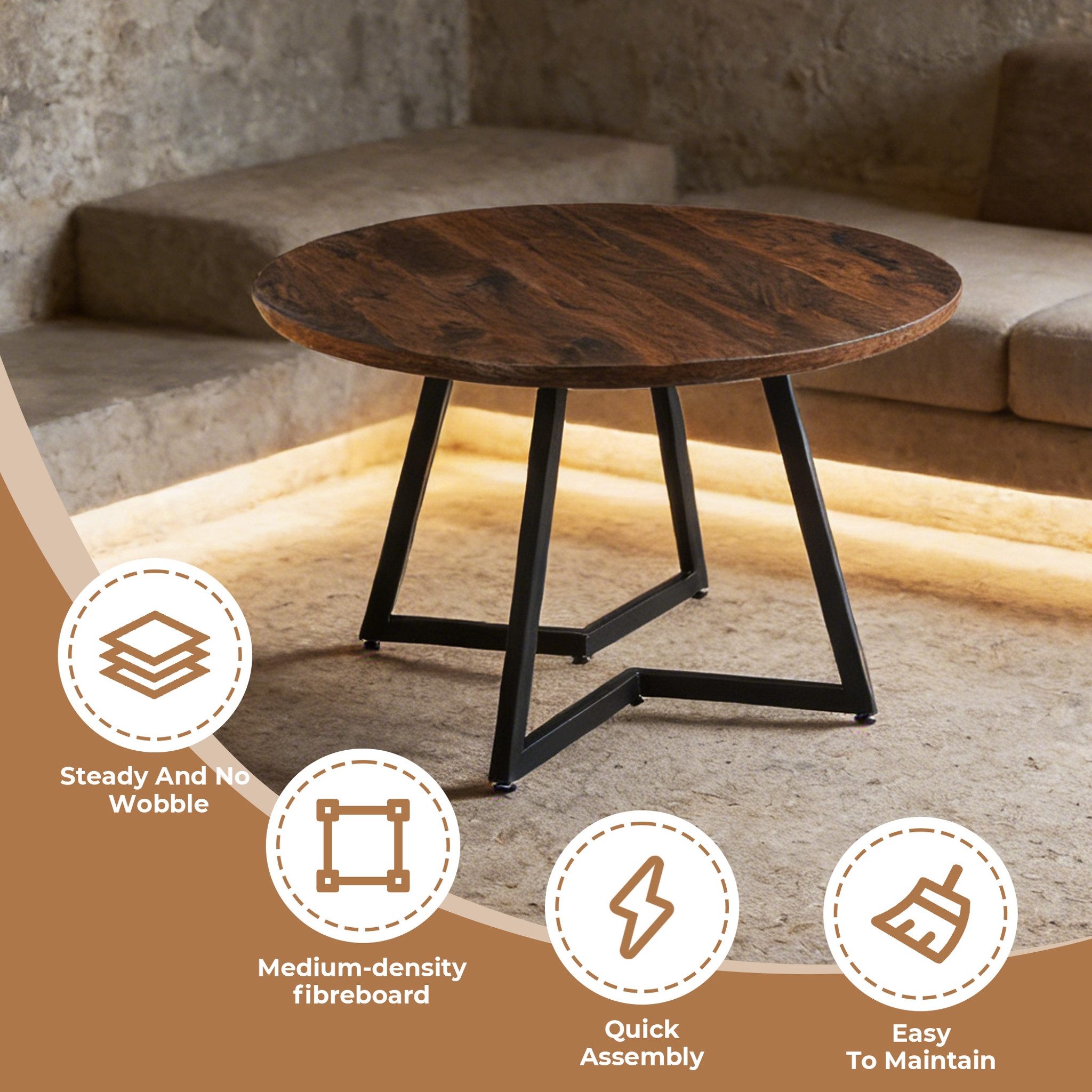 MC Star Esstisch 110*110*75cm MDF top table with metal leg dining table