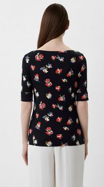 Ralph Lauren T-Shirt LAUREN RALPH LAUREN Floral Print U-Boat Neck Top Petite Bluse Shirt T-