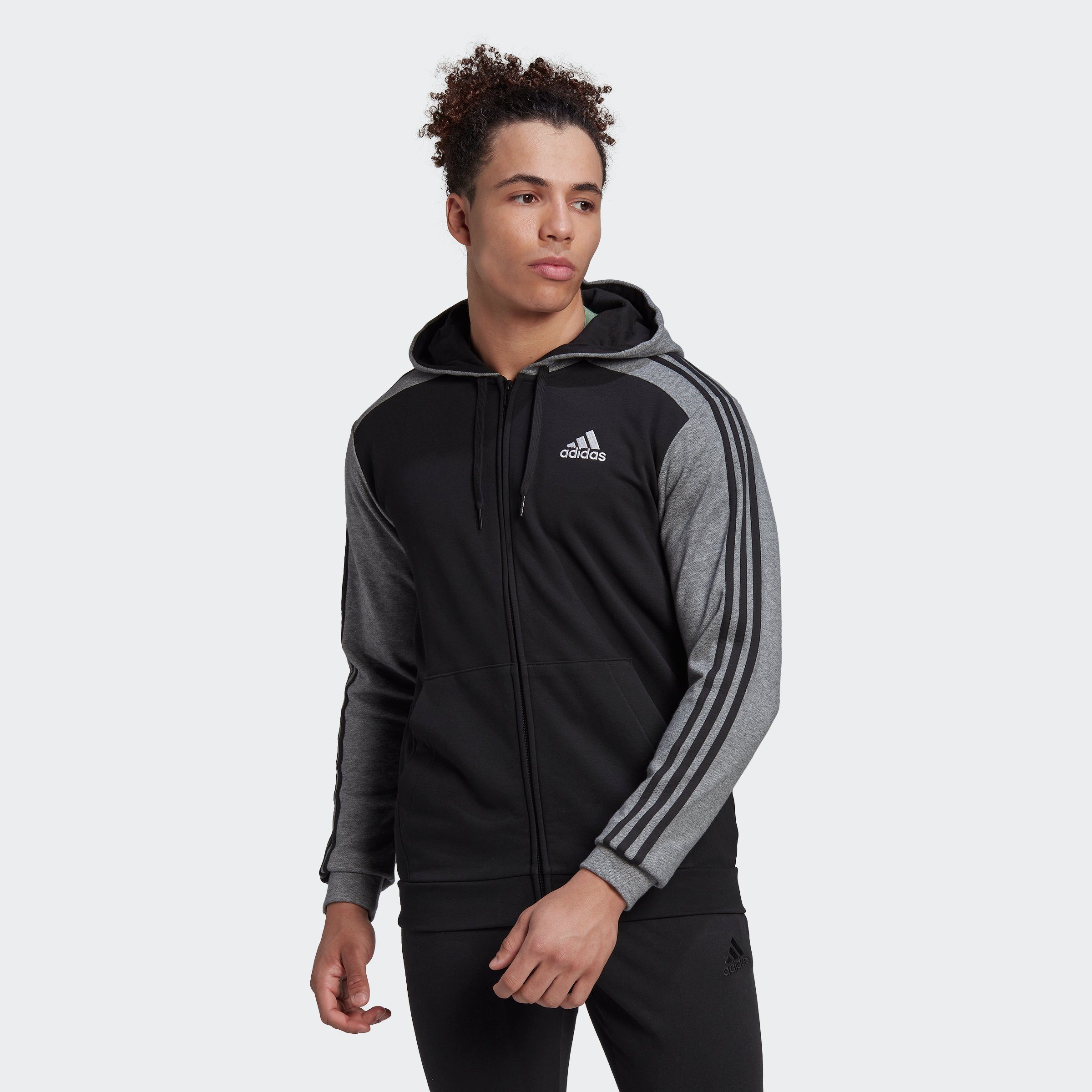 MÉLANGE adidas Sportswear KAPUZENJACKE (1-tlg) TERRY ESSENTIALS Kapuzensweatjacke FRENCH