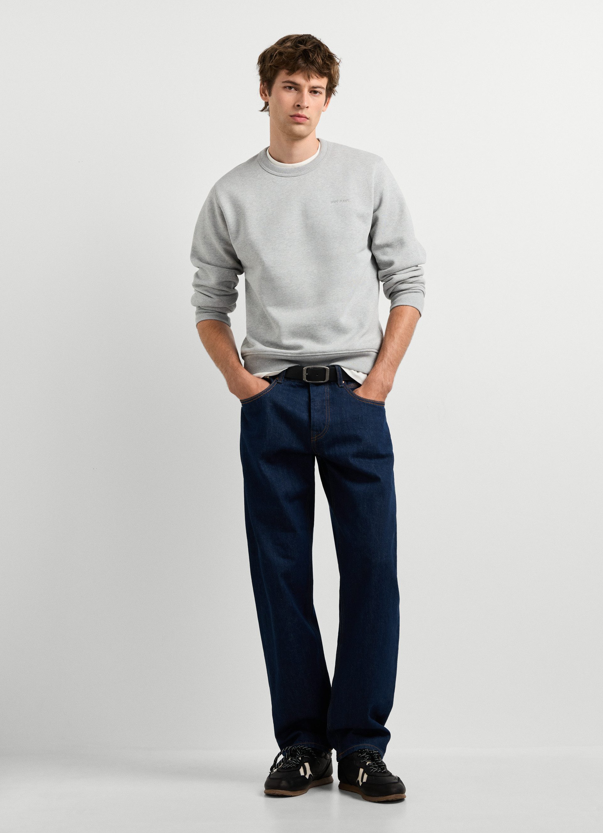 Pepe Jeans Sweatshirt JEFFERSON CREW mit Logostickerei, Baumwollmix – Bild 4 von 5